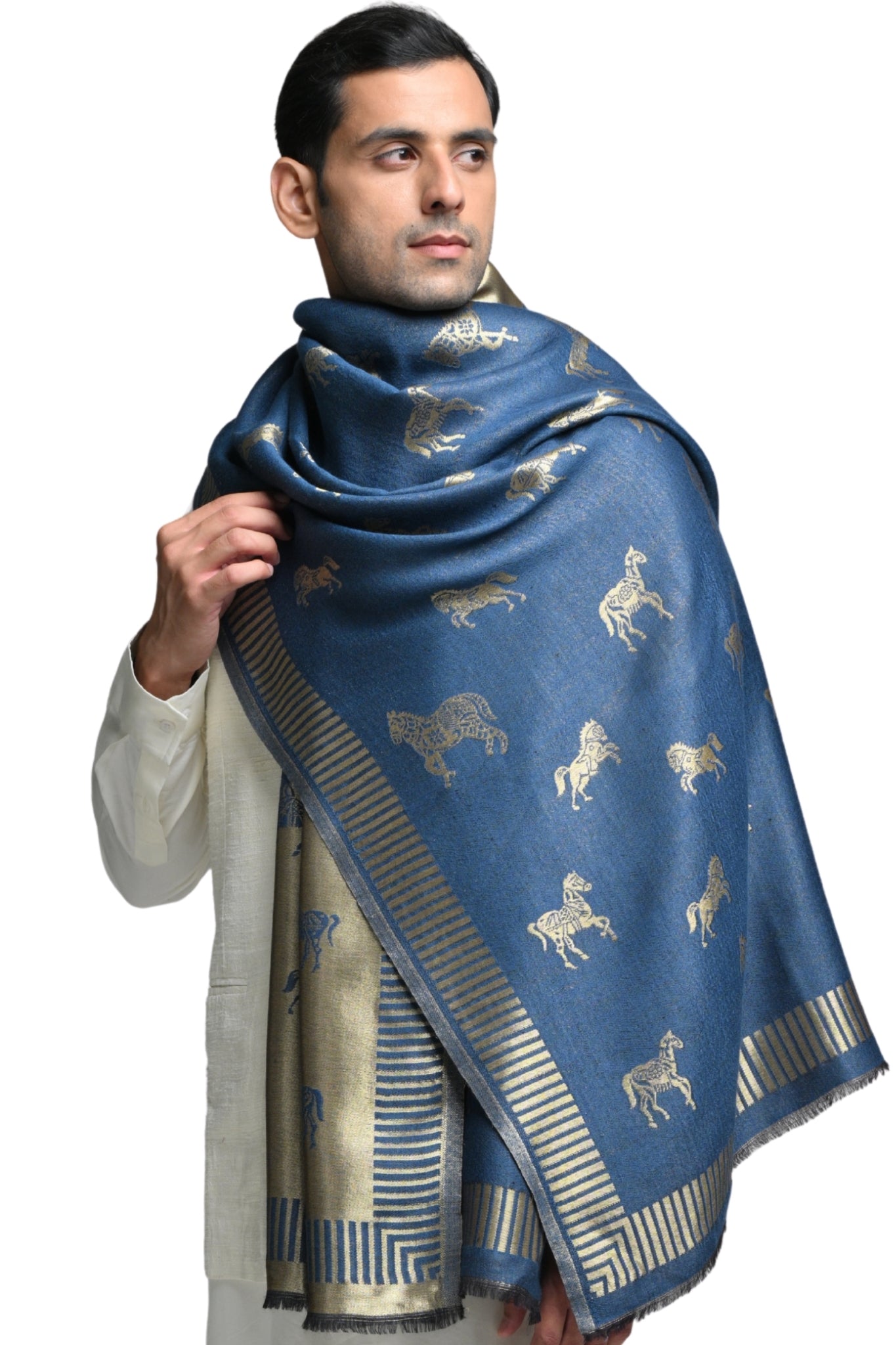 Resham Heritage Stole – Men's Zari Stoles – View 7 | Taroob