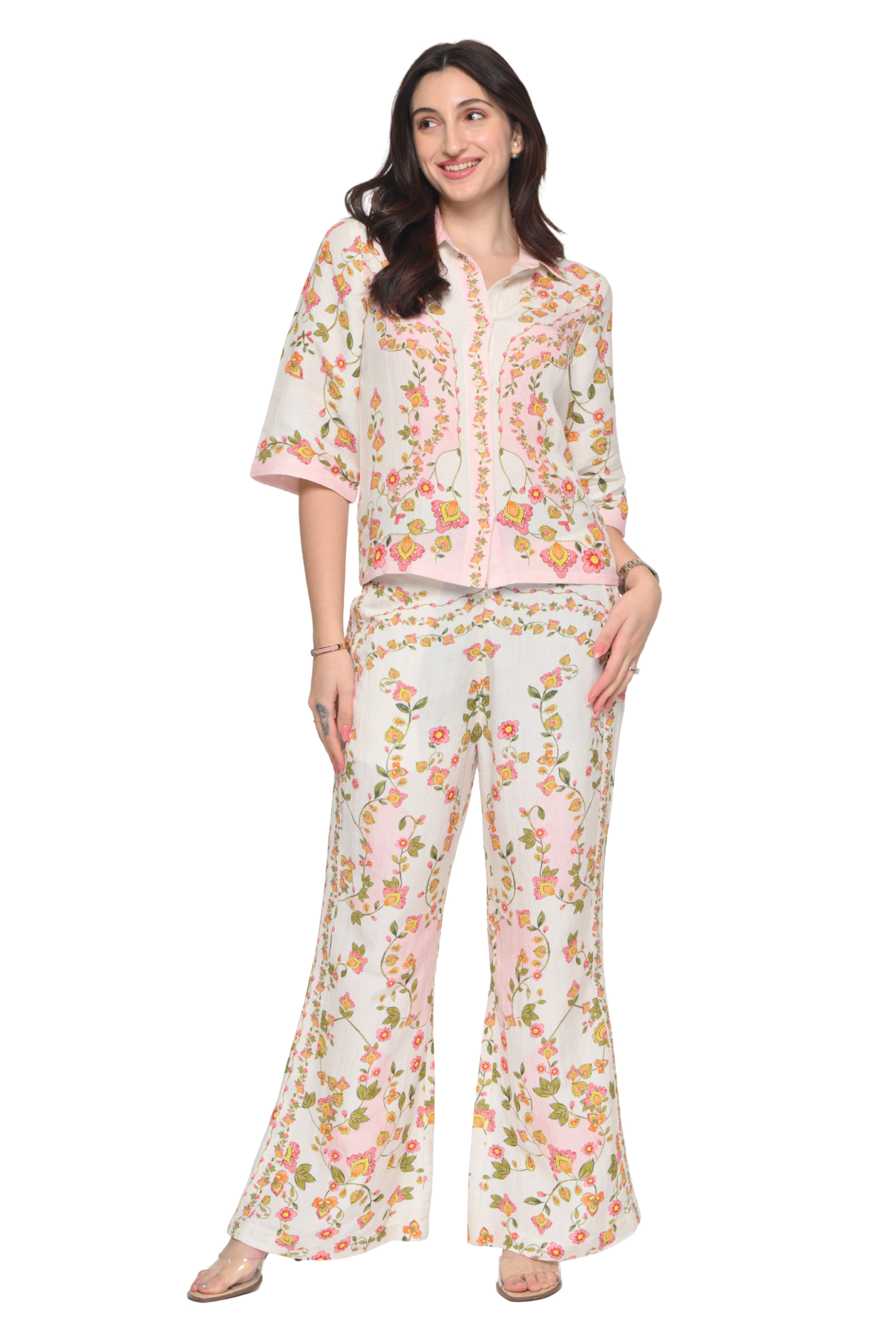 Taroob Whispering Petals Linen Co-ord Set