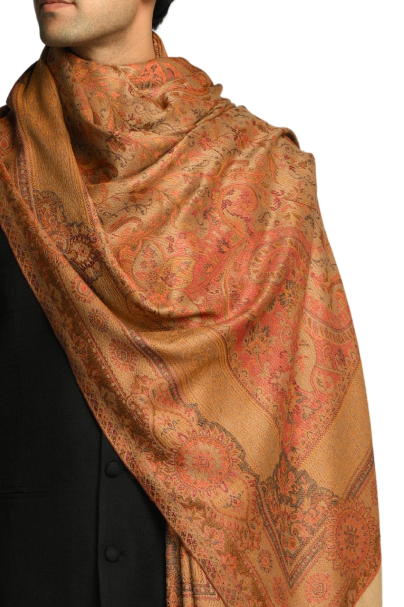 Taroob Faux Pashmina Antique Jamawar Shawl