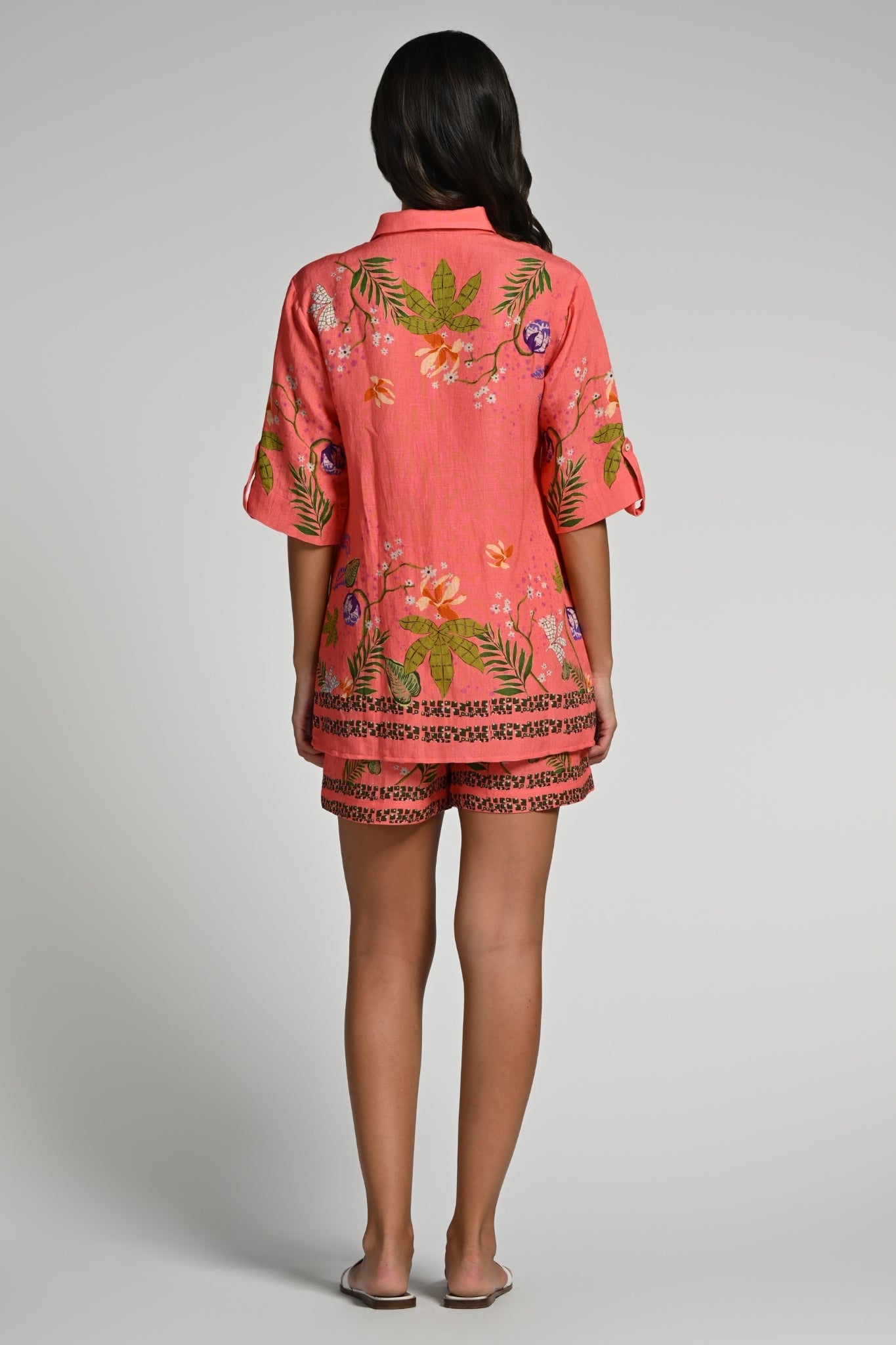 Taroob Monkey Pop Linen Shirt & Shorts Set
