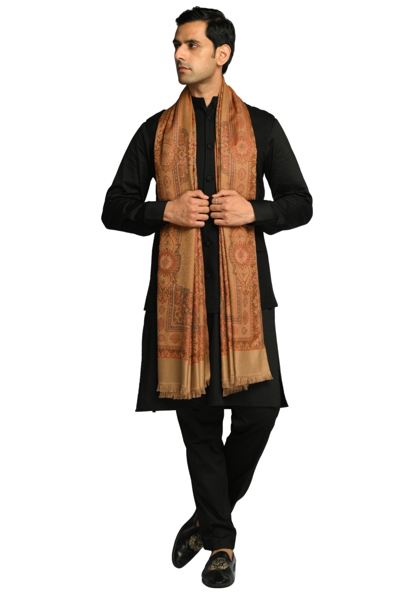 Taroob Faux Pashmina Antique Jamawar Shawl