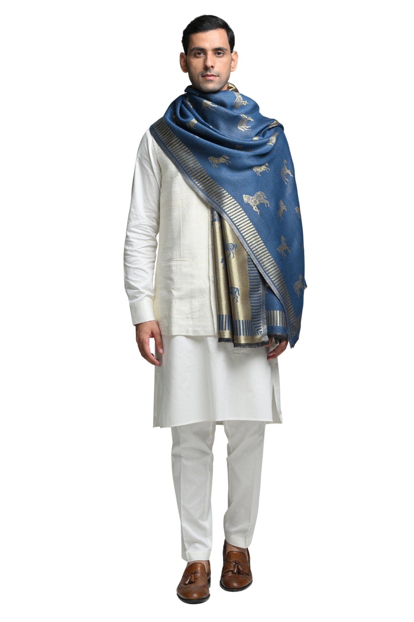 Resham Heritage Stole – Men's Zari Stoles – View 6 | Taroob
