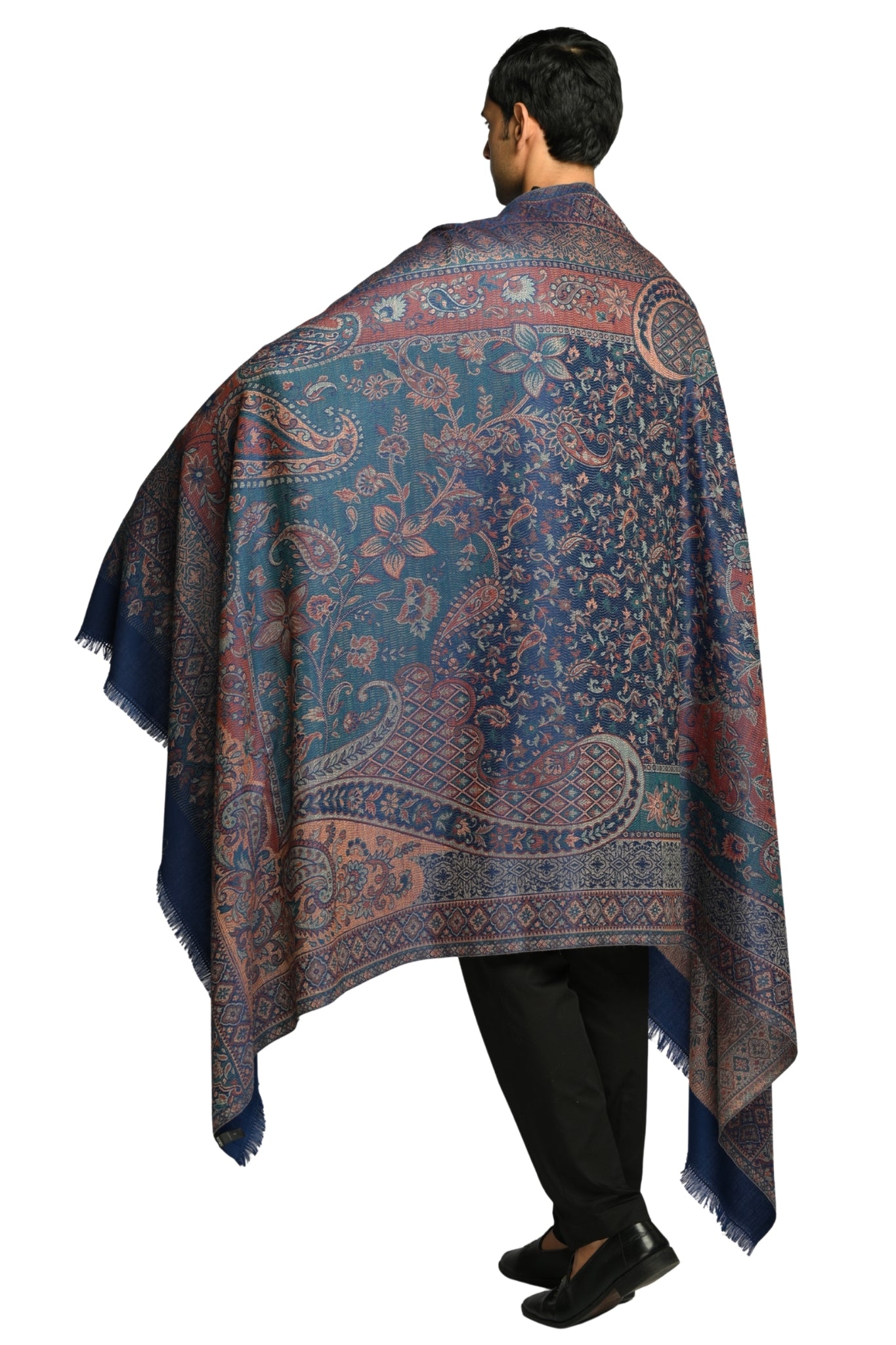 Taroob Faux Pashmina Antique Jamawar Shawl