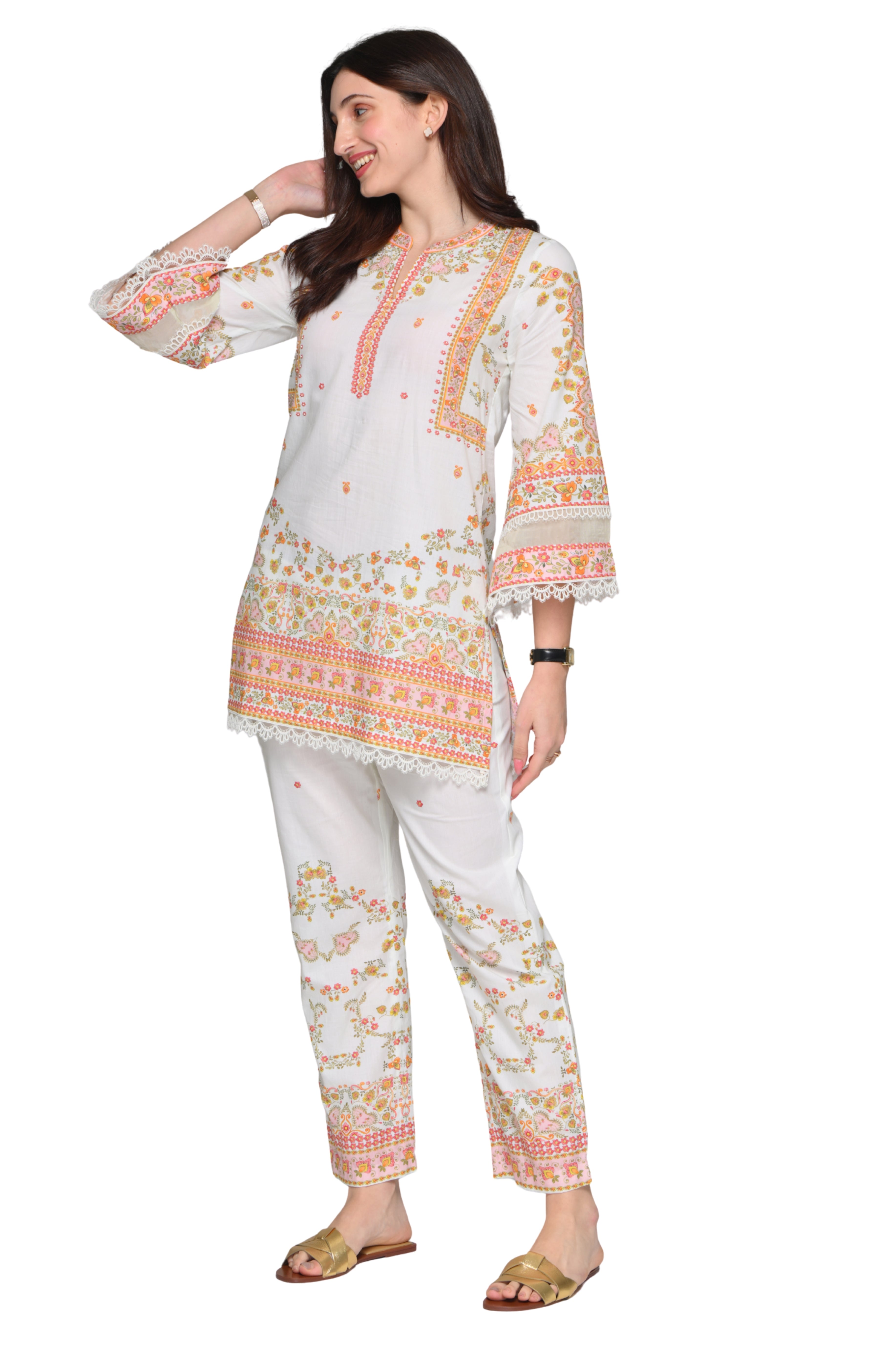 Taroob Whispering Petals Cotton Kurta Set