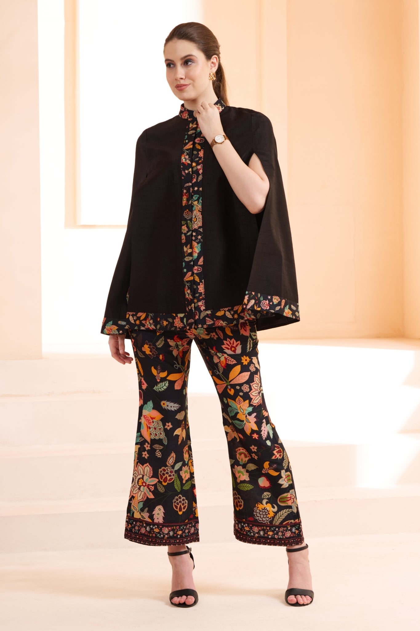 Taroob Floral Printed Co-ord Set with Embroidery Highlights