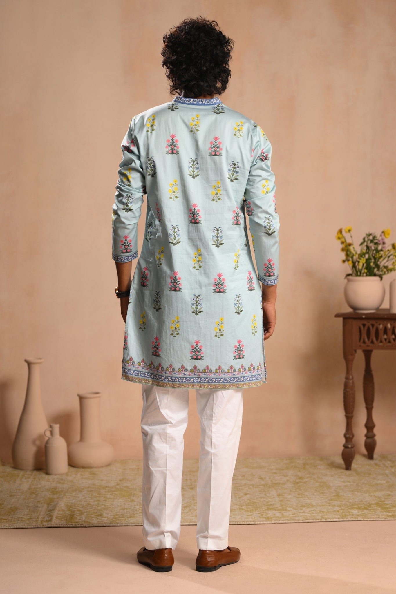 Sky Blue Bagh-e-Noor Kurta Pajama Set