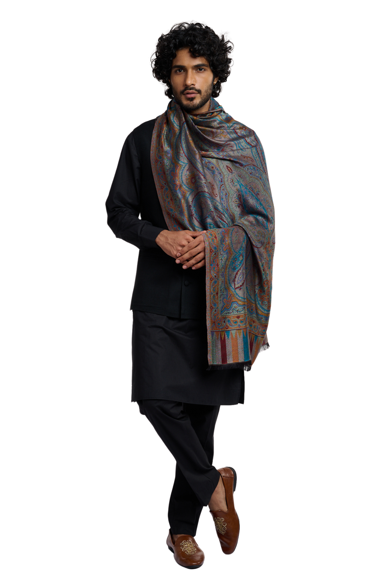 Taroob Men's Heritage Reversible Jamawar Scarf