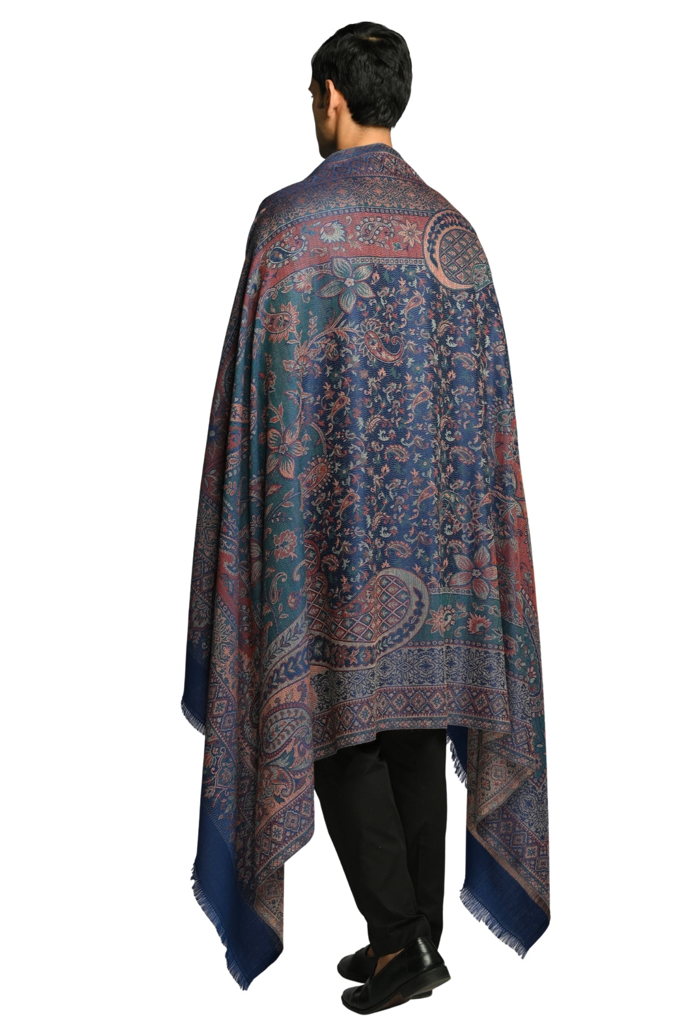 Taroob Faux Pashmina Antique Jamawar Shawl