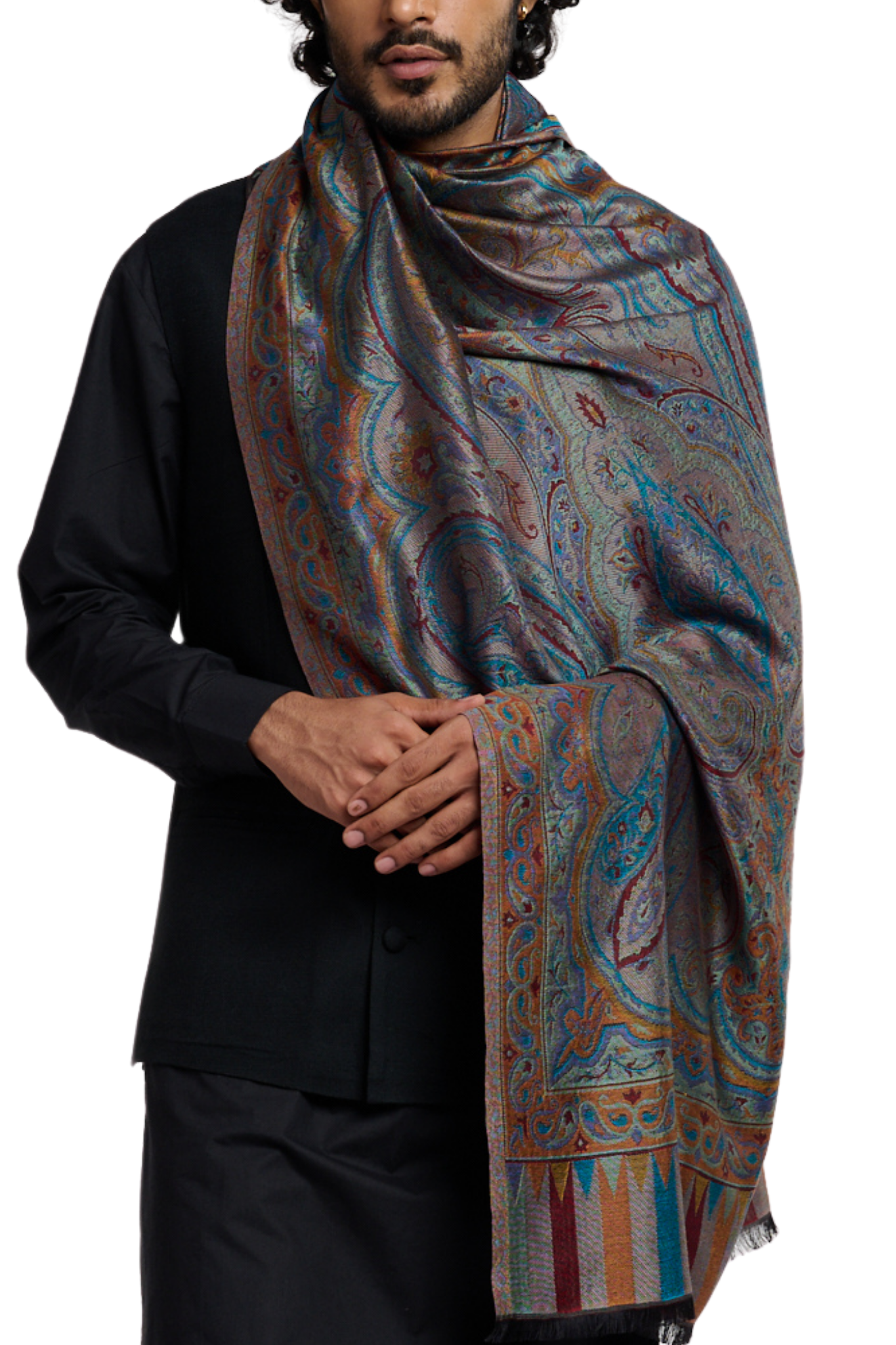 Taroob Men's Heritage Reversible Jamawar Scarf