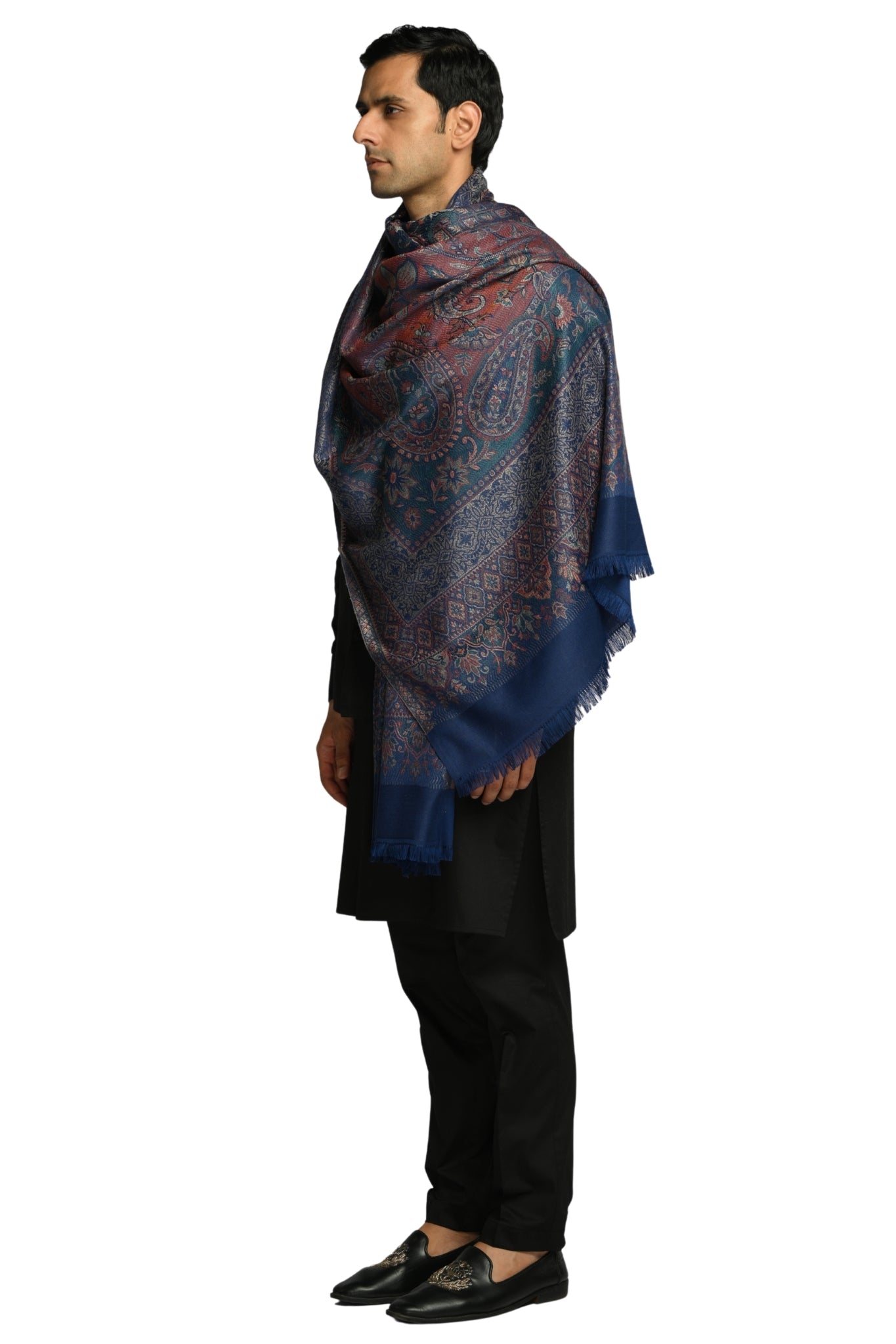 Taroob Faux Pashmina Antique Jamawar Shawl