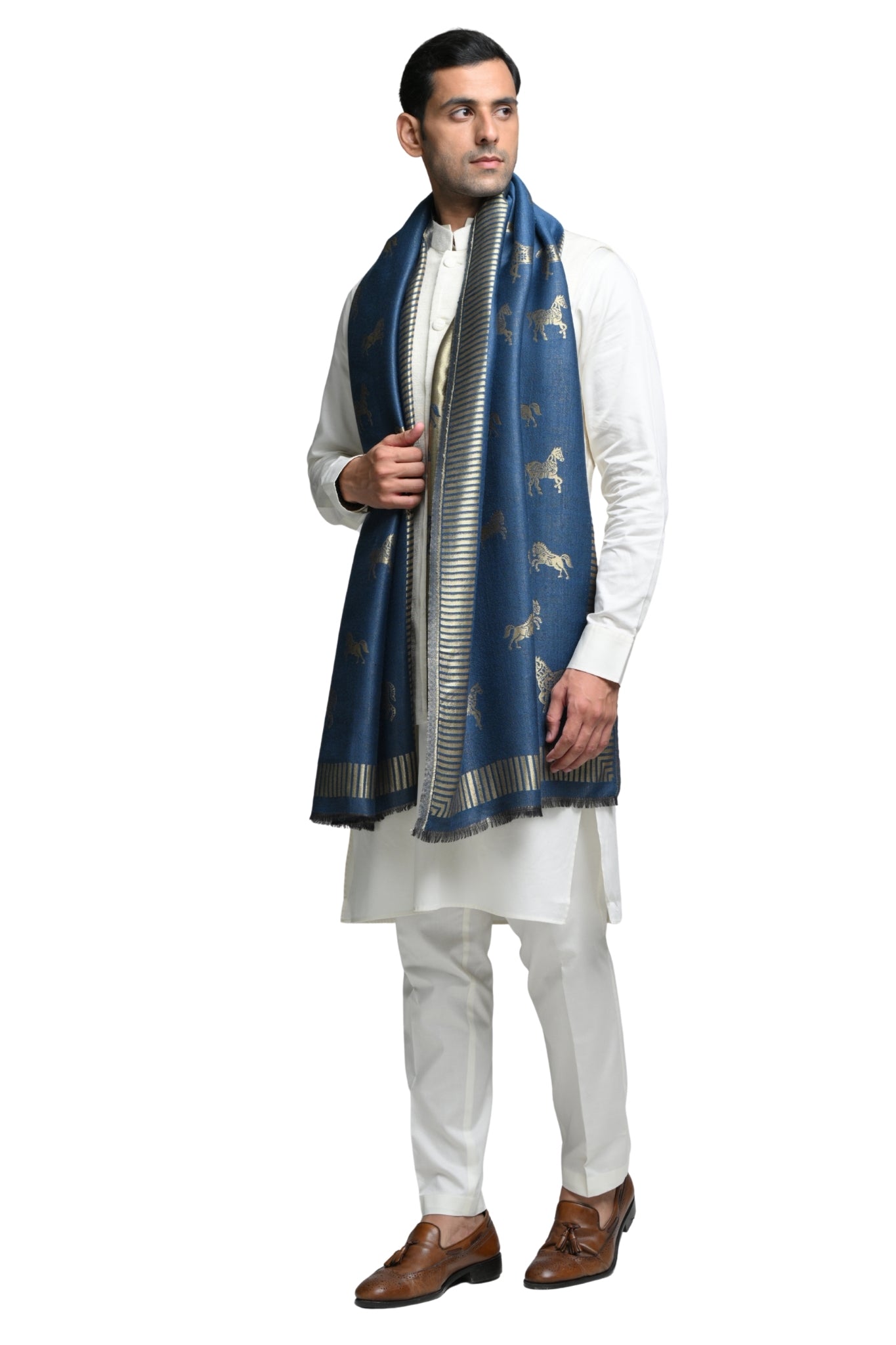 Resham Heritage Stole – Men's Zari Stoles – View 5 | Taroob