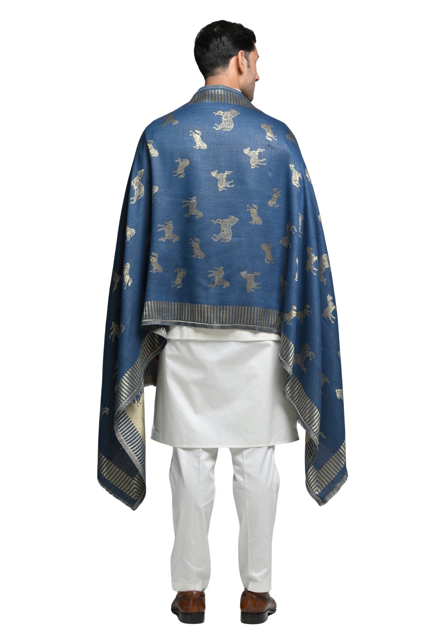 Resham Heritage Stole – Men's Zari Stoles – Alternate view | Taroob