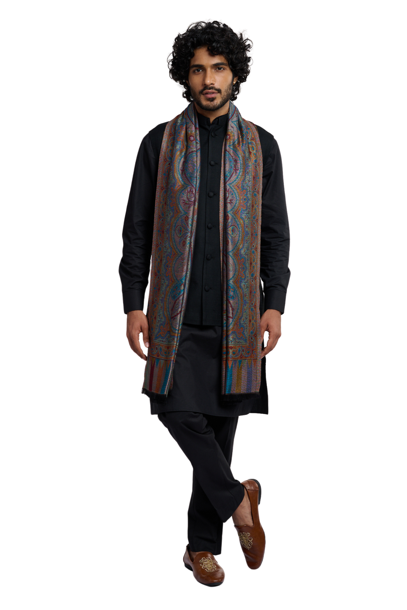Taroob Men's Heritage Reversible Jamawar Scarf