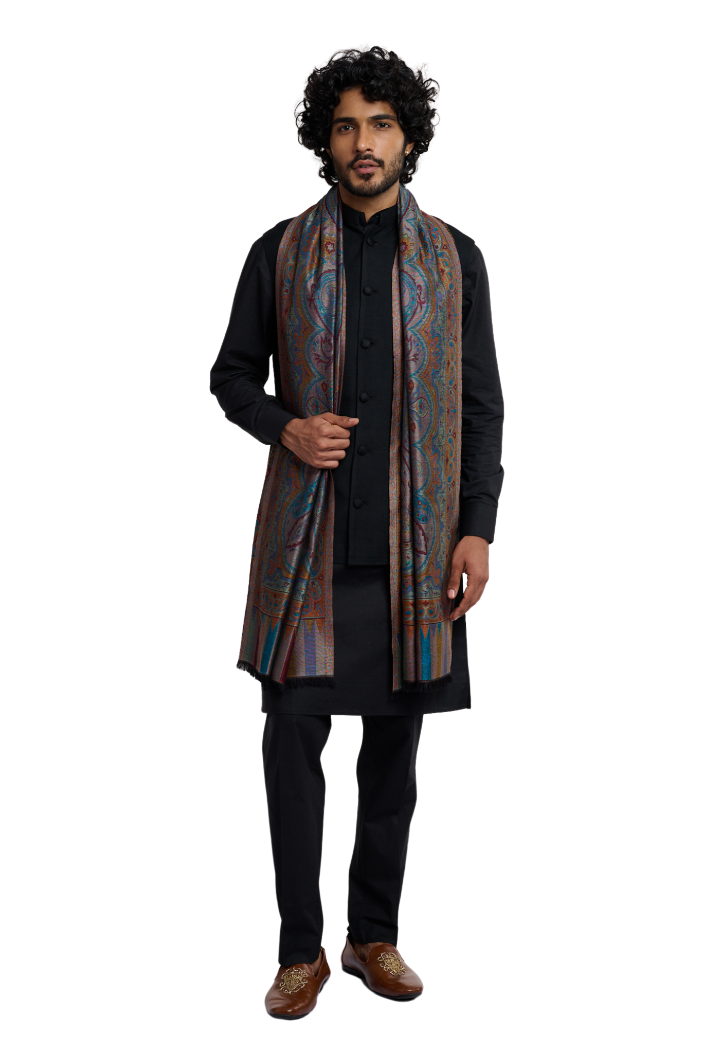 Taroob Men's Heritage Reversible Jamawar Scarf