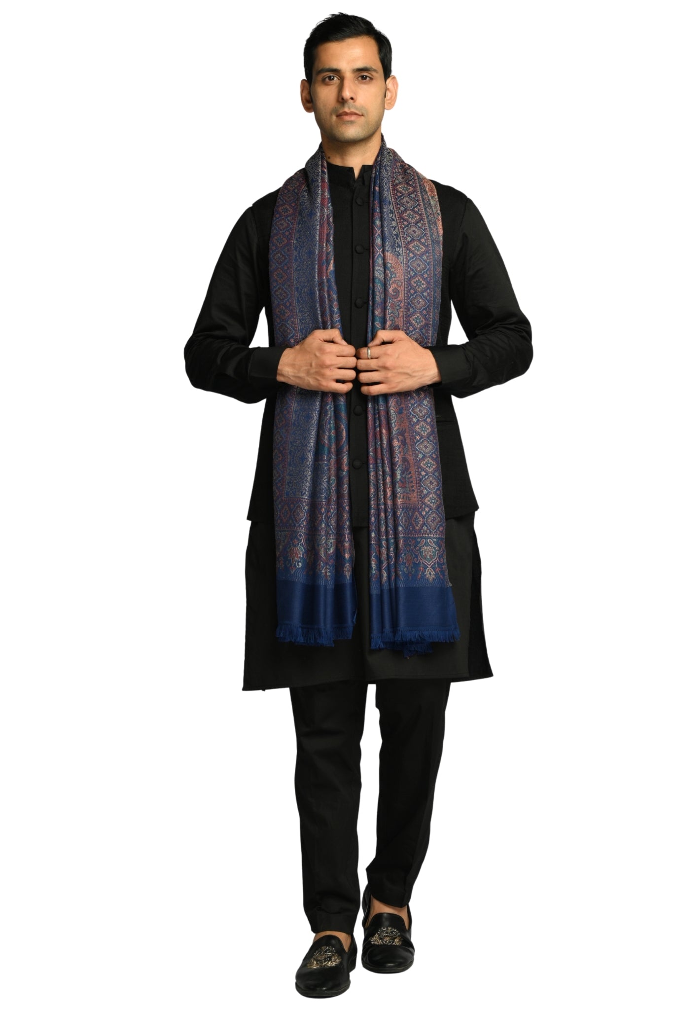 Taroob Faux Pashmina Antique Jamawar Shawl