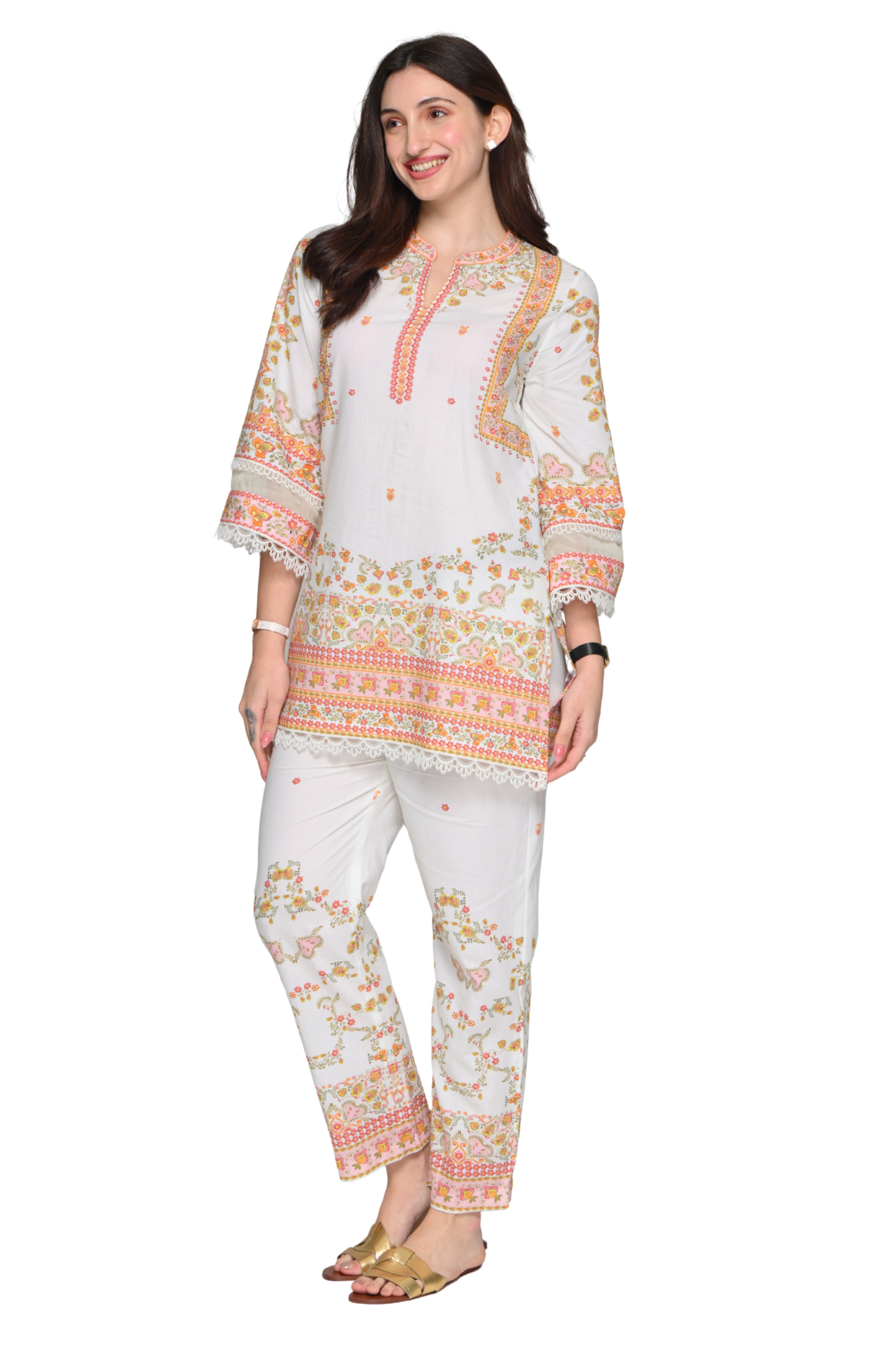 Taroob Whispering Petals Cotton Kurta Set