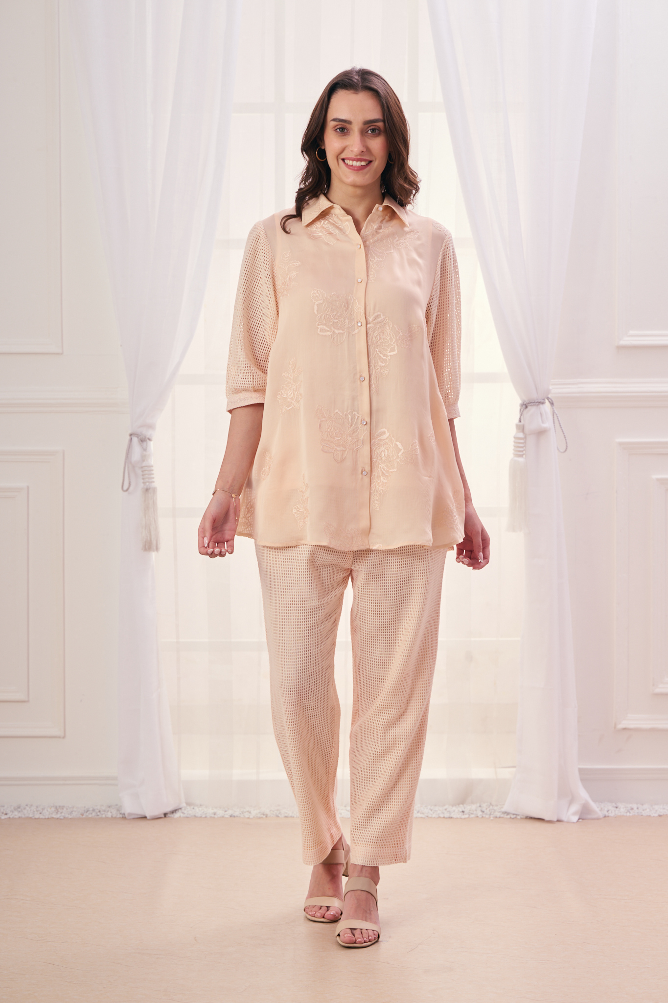 Taroob Embroidered Shirt & Pants Co-ord Set