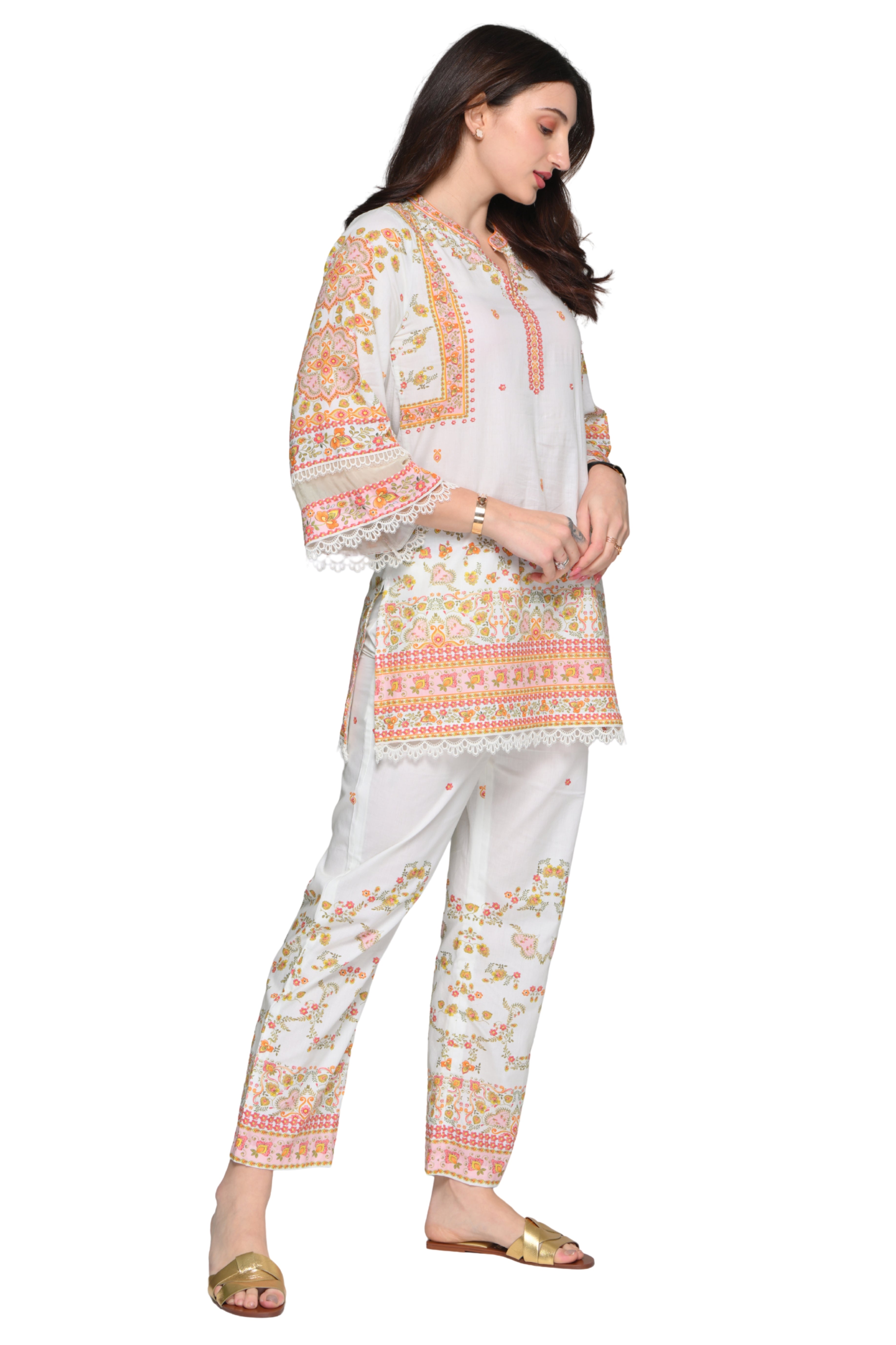 Taroob Whispering Petals Cotton Kurta Set