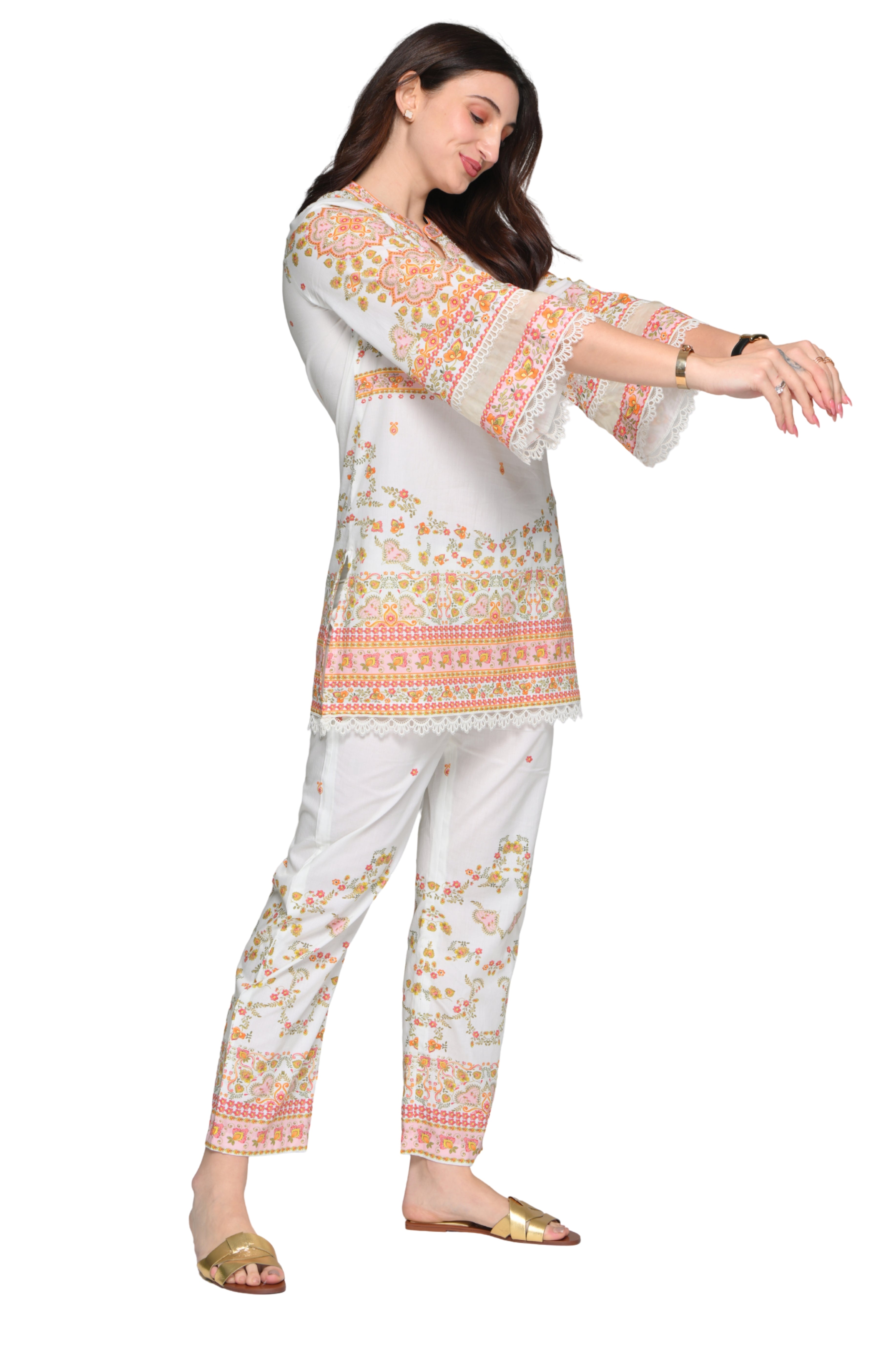 Taroob Whispering Petals Cotton Kurta Set