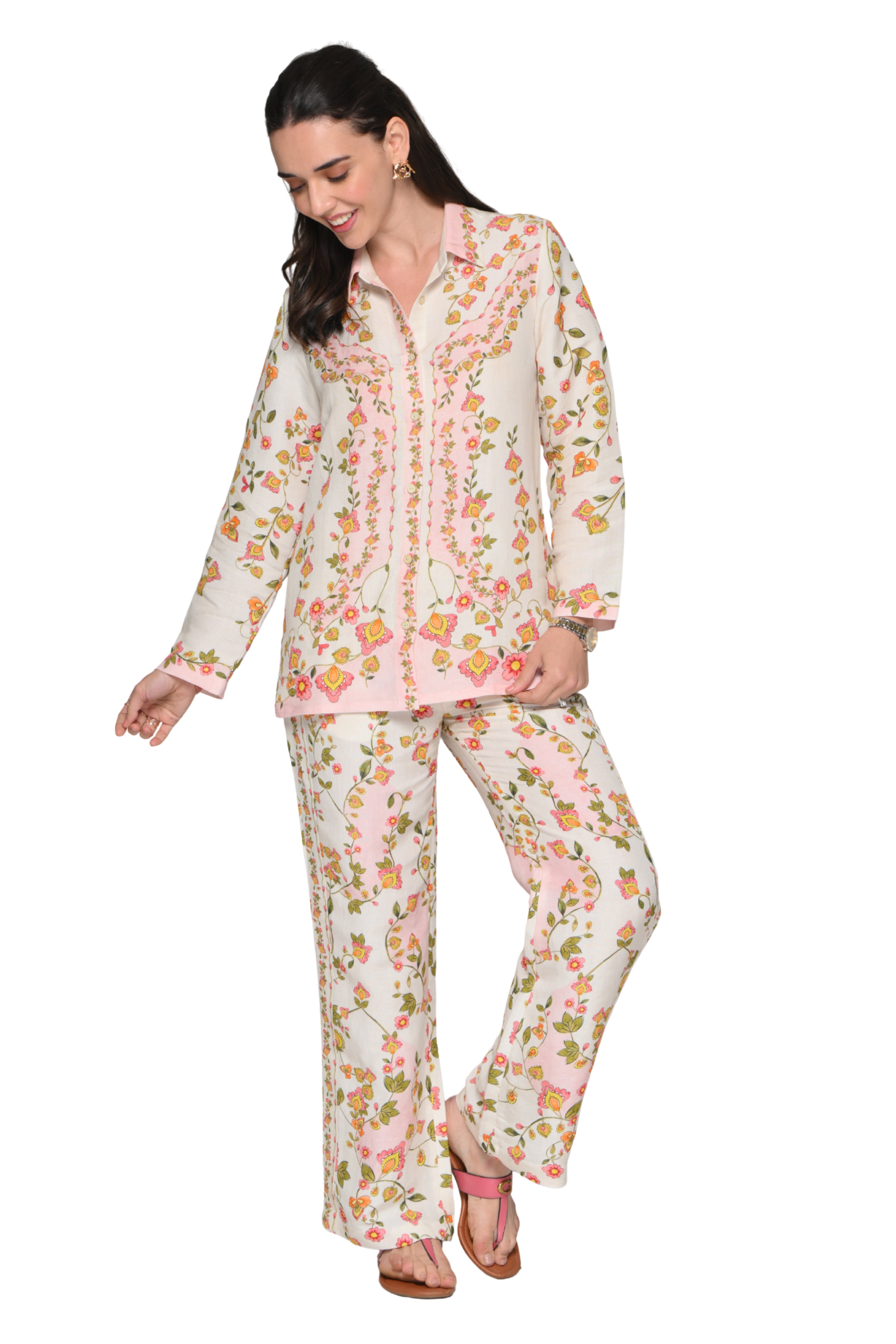 Taroob Whispering Petals Linen Co-ord Set