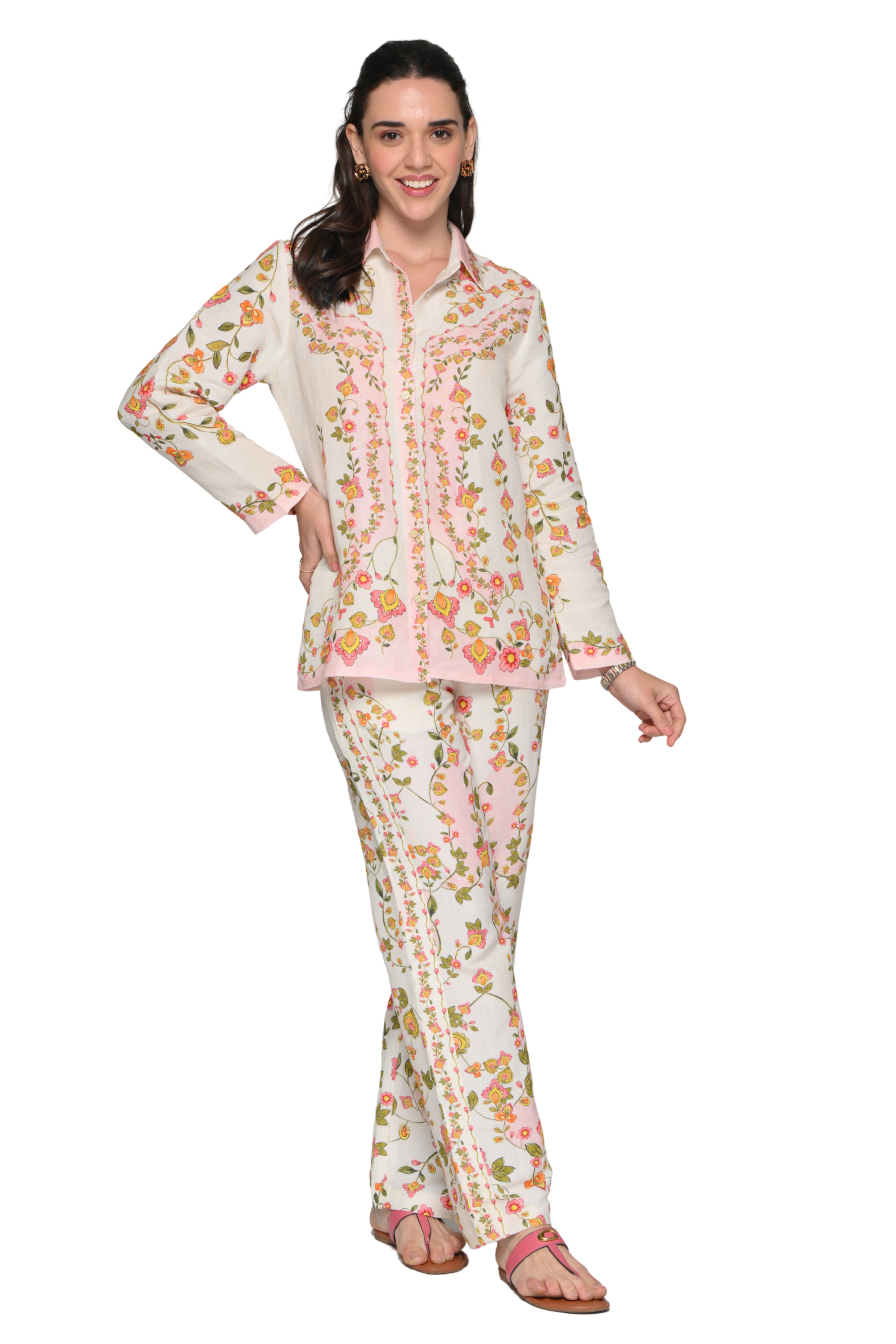 Taroob Whispering Petals Linen Co-ord Set