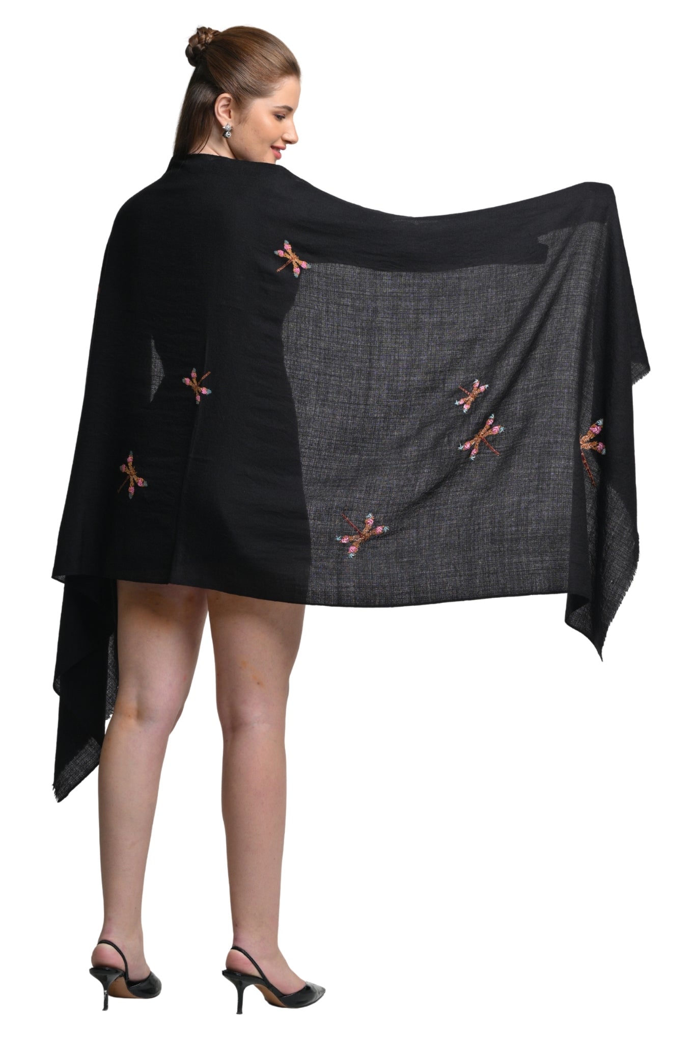 Taroob Embroidered Wanderlust Dragonflies Stole