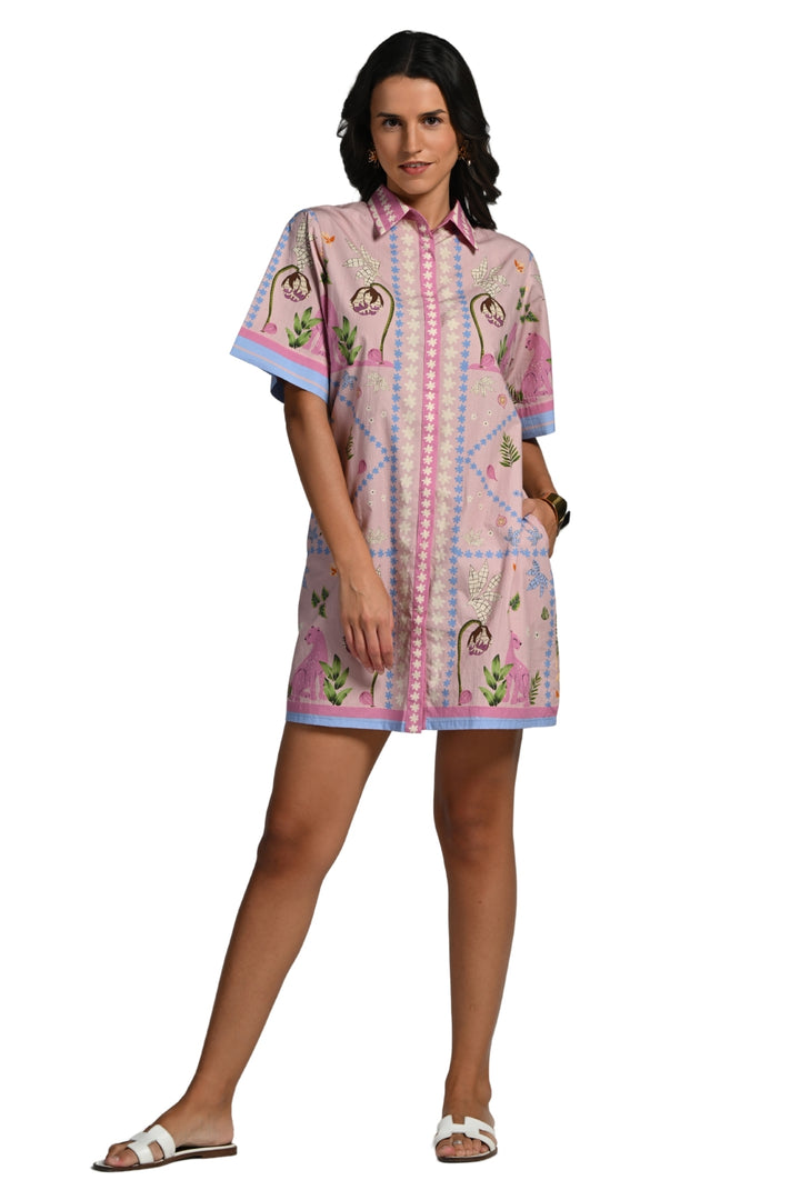 Taroob Jungle Daydream Cotton Short  Dress