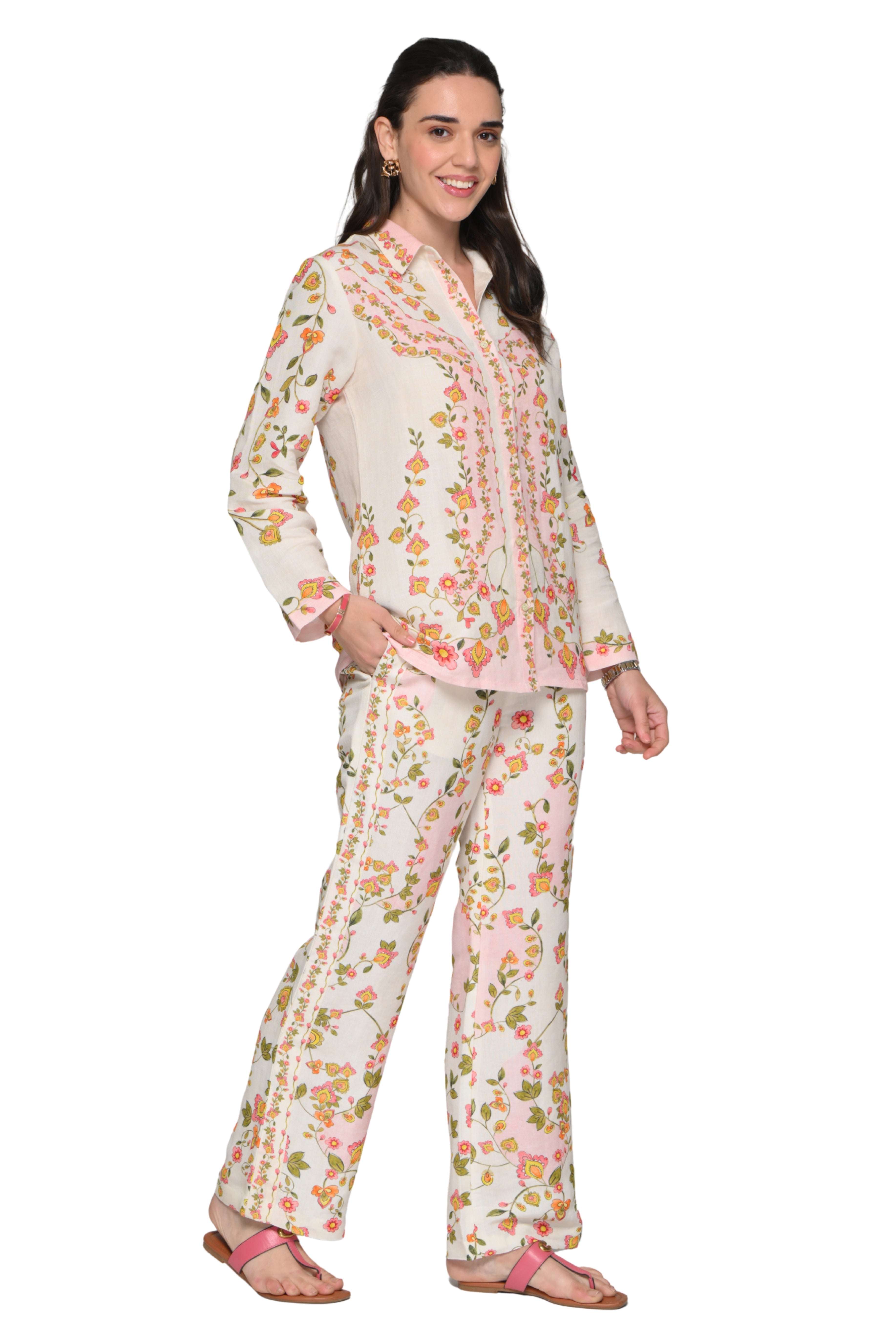 Taroob Whispering Petals Linen Co-ord Set