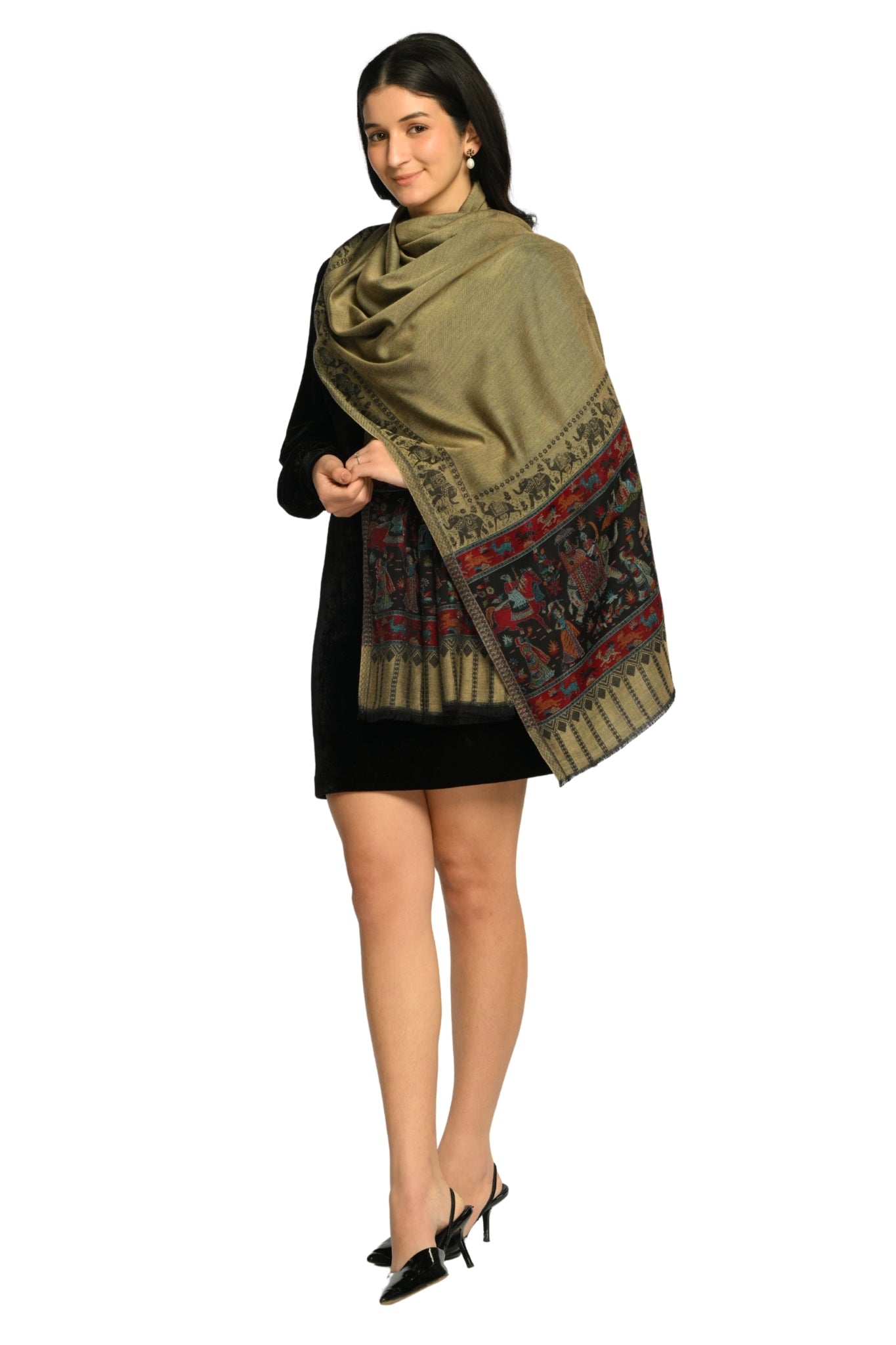 Taroob Darbar Kaani Border Silk Stole