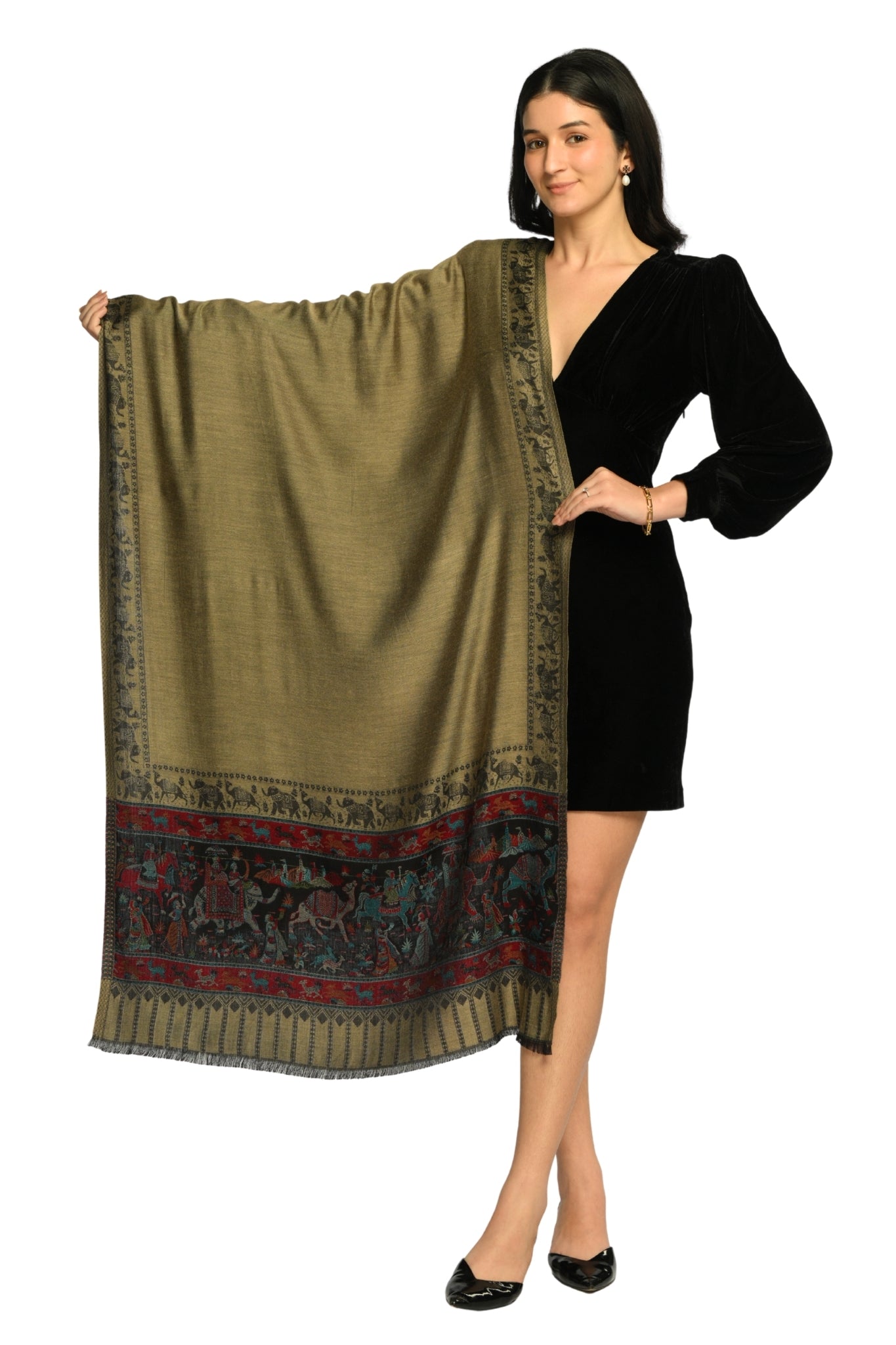 Taroob Darbar Kaani Border Silk Stole