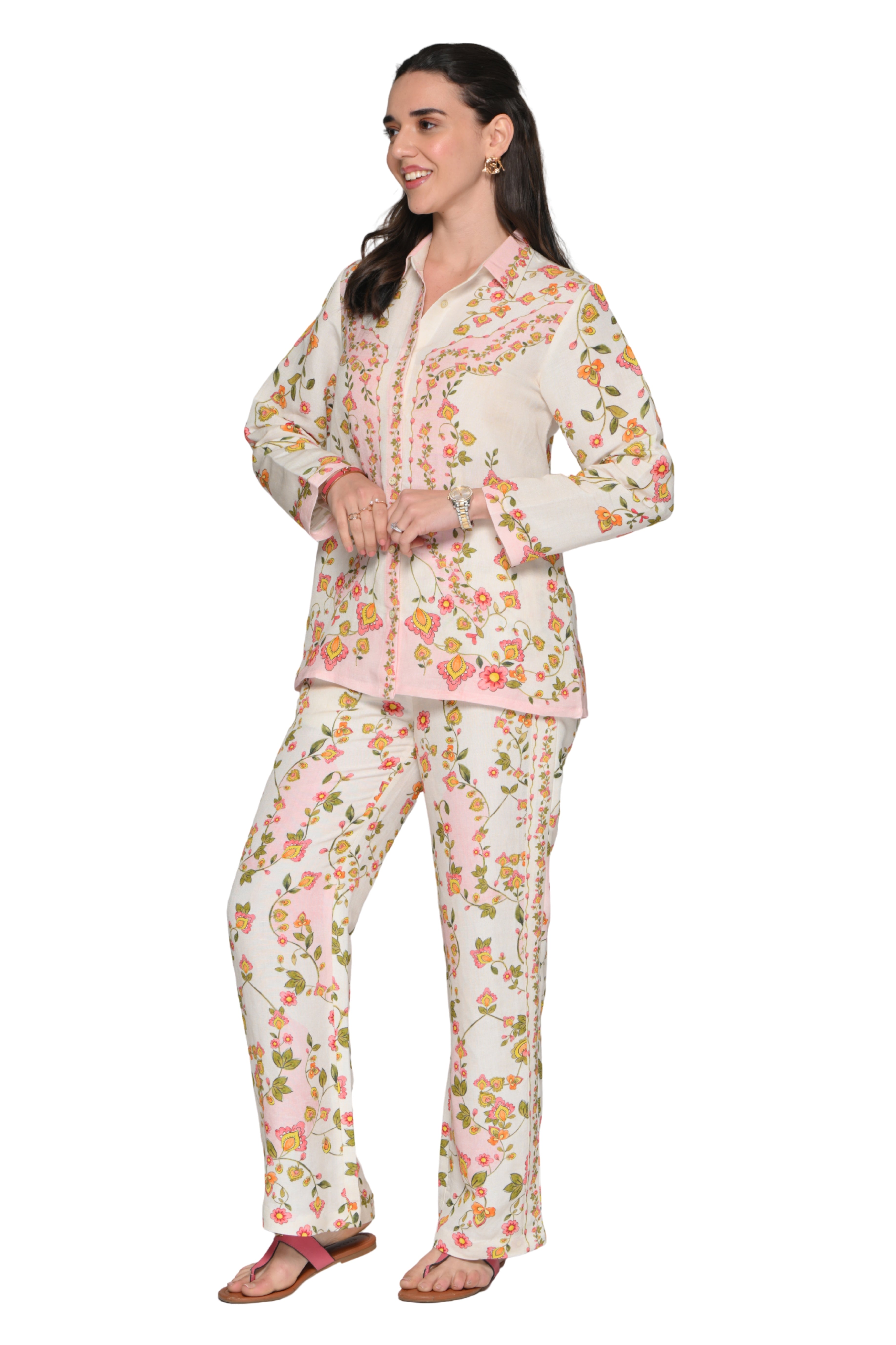 Taroob Whispering Petals Linen Co-ord Set