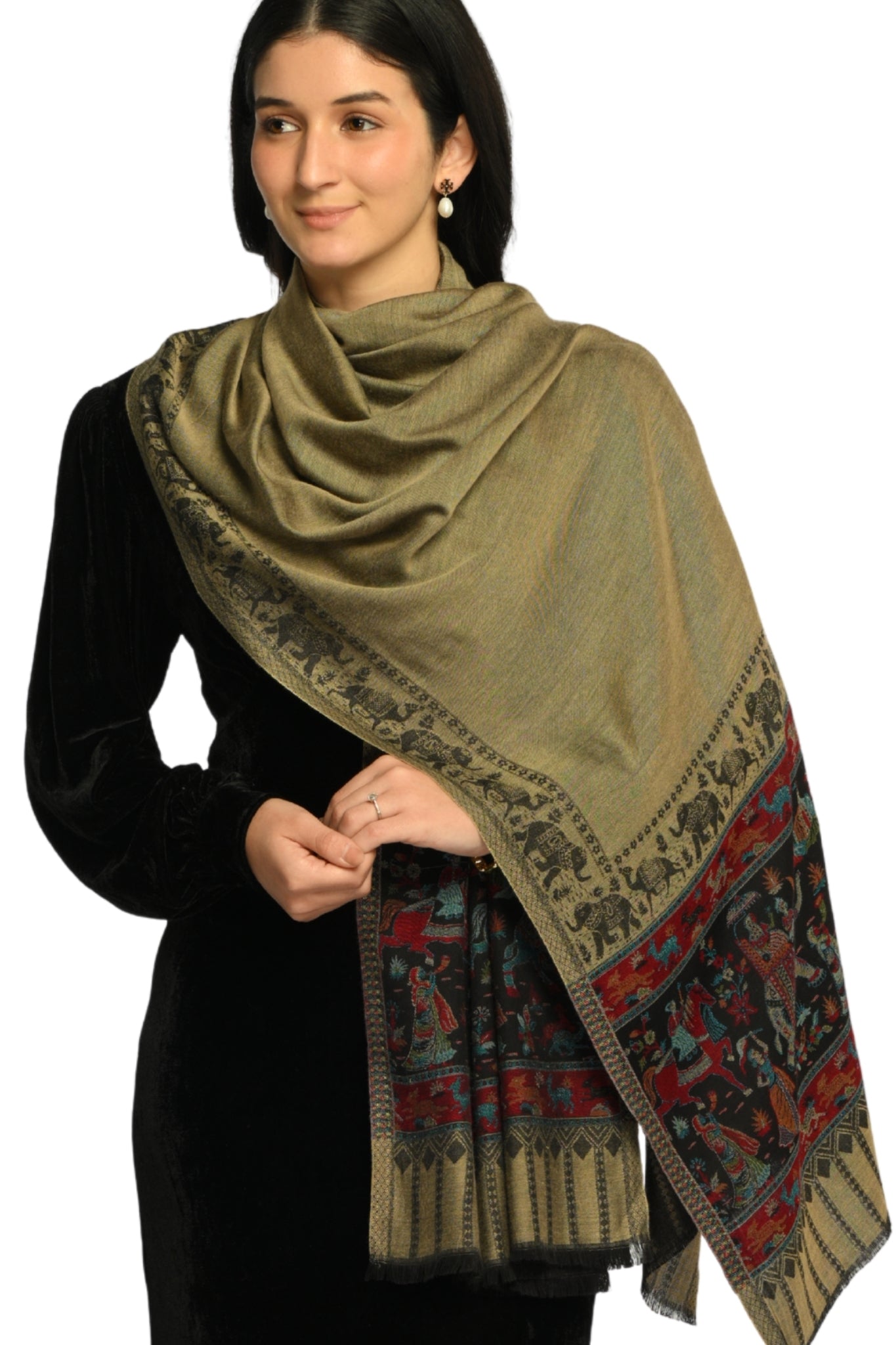 Taroob Darbar Kaani Border Silk Stole