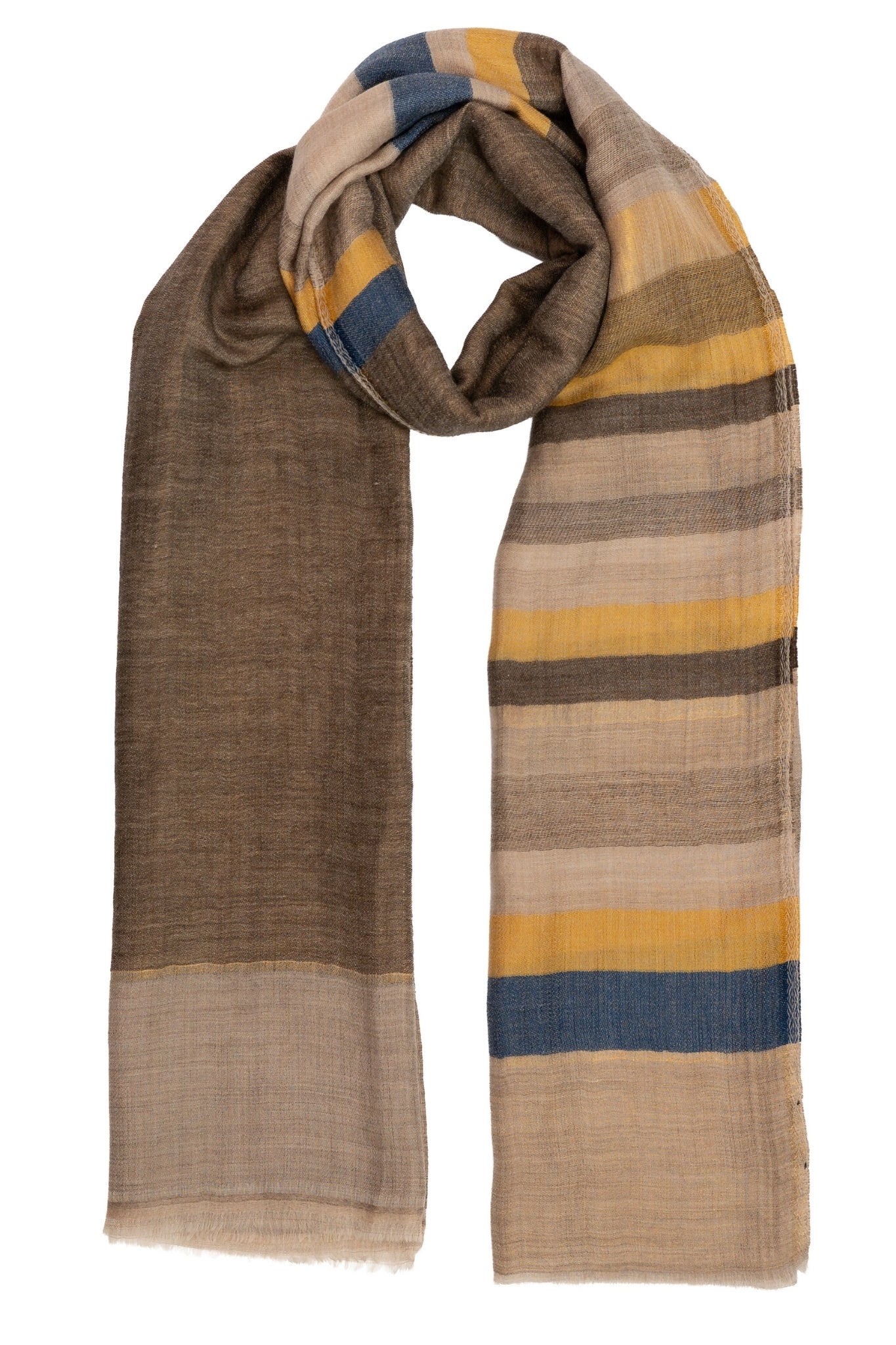 Taroob Gift Set of Unisex Bold Striper Wool Zari Stole  for Him or Her