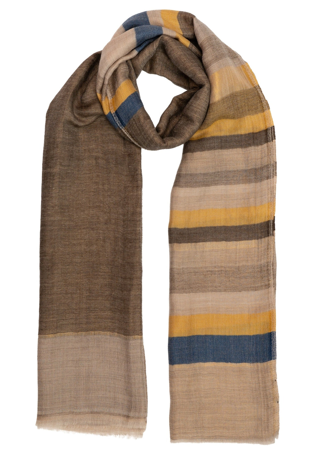 Taroob Gift Set of Unisex Bold Striper Wool Zari Stole  for Him or Her