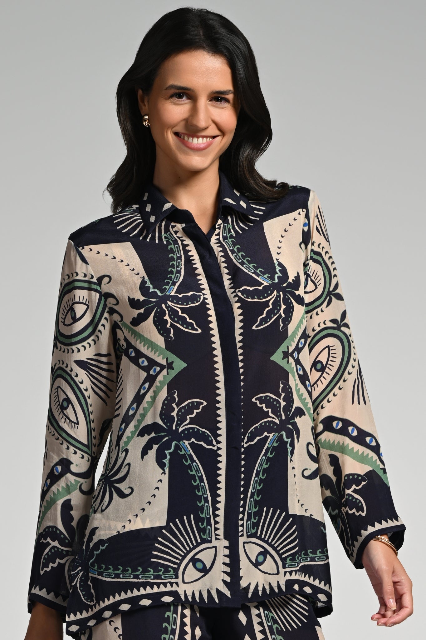 Geo Palms Co-ord Set – Women's Coords & Shirts – View 6 | Taroob