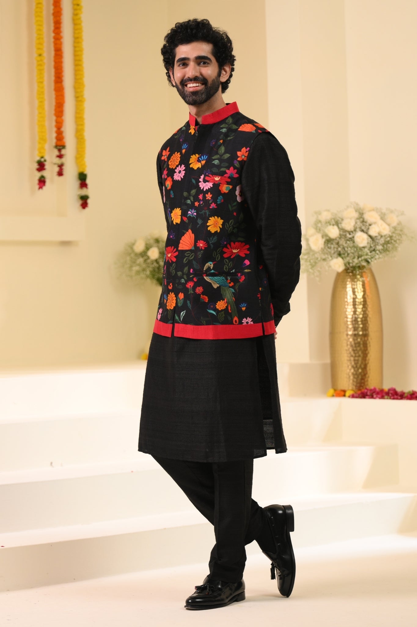 Taroob Bageecha Printed Nehru Jacket