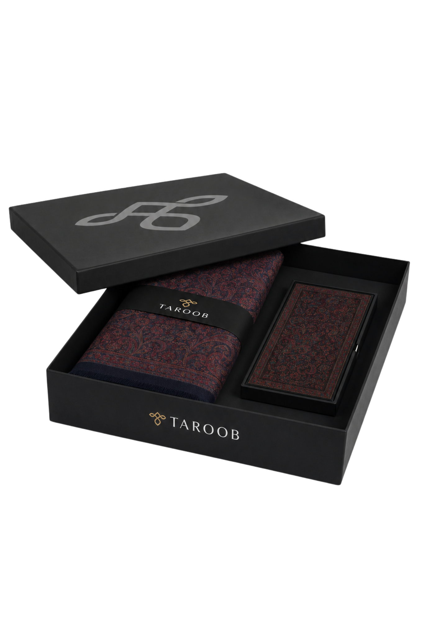 Taroob Gift Set of Silk Jamawar Stole & Pocket Square