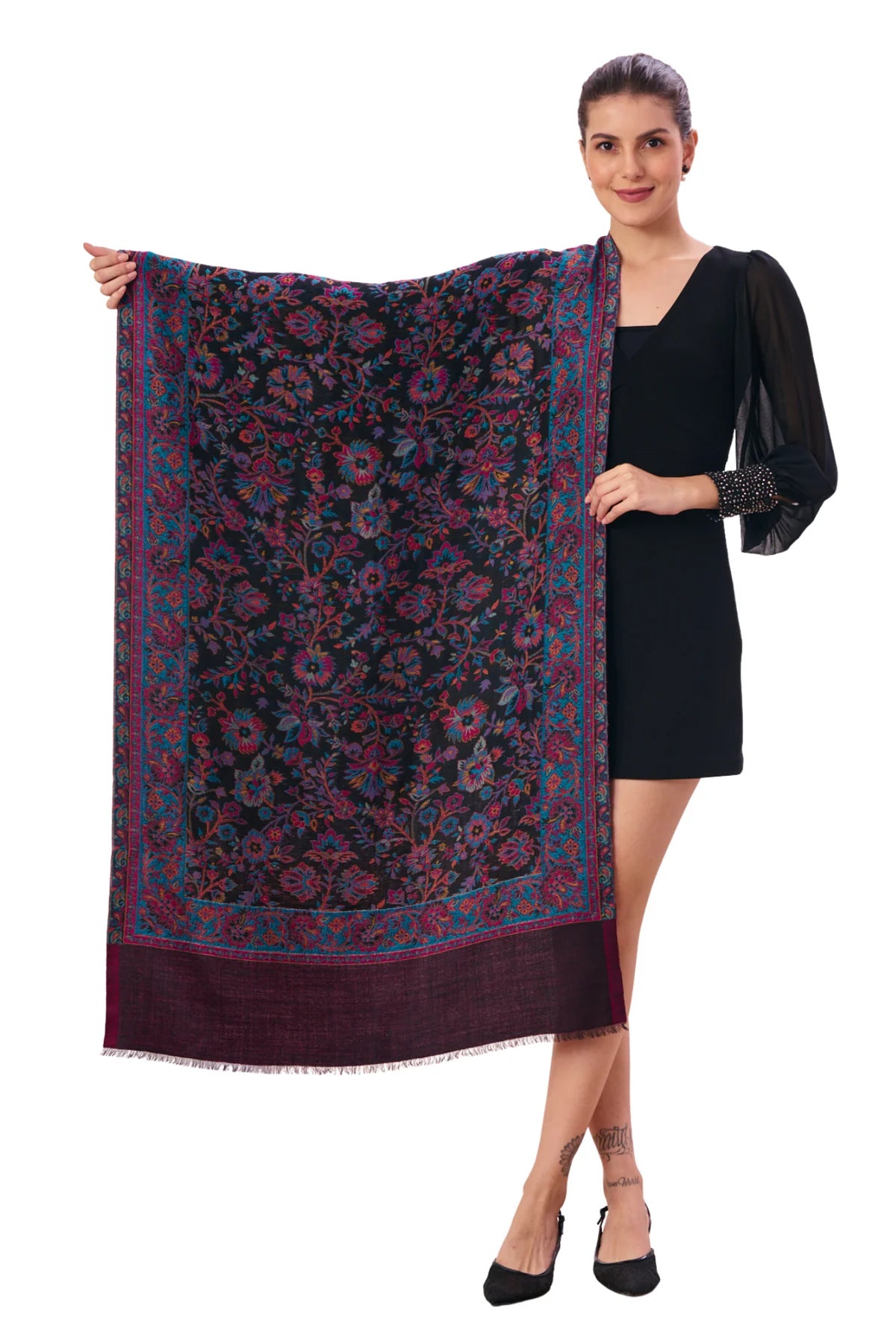 Taroob Gift Set of Reversible Fine Wool Kaani Stole for Her