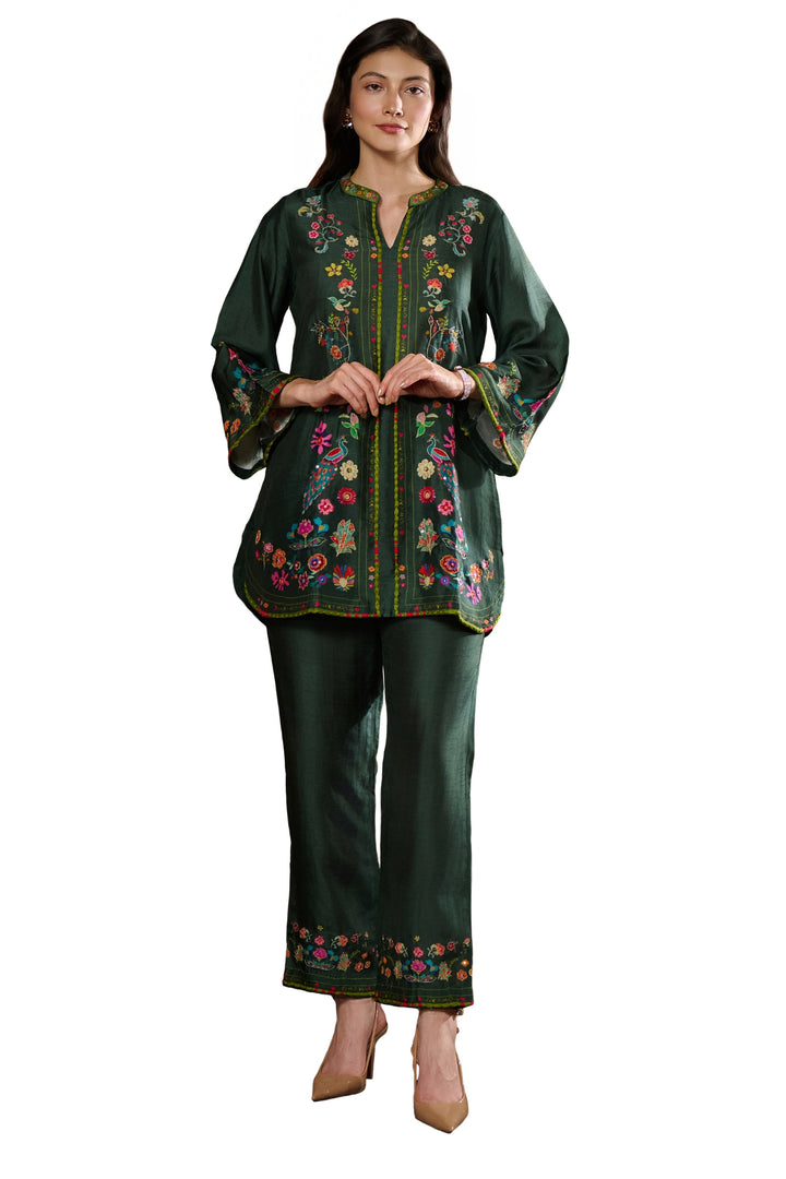 Taroob Dancing Feathers Embroidered Co-ord Set