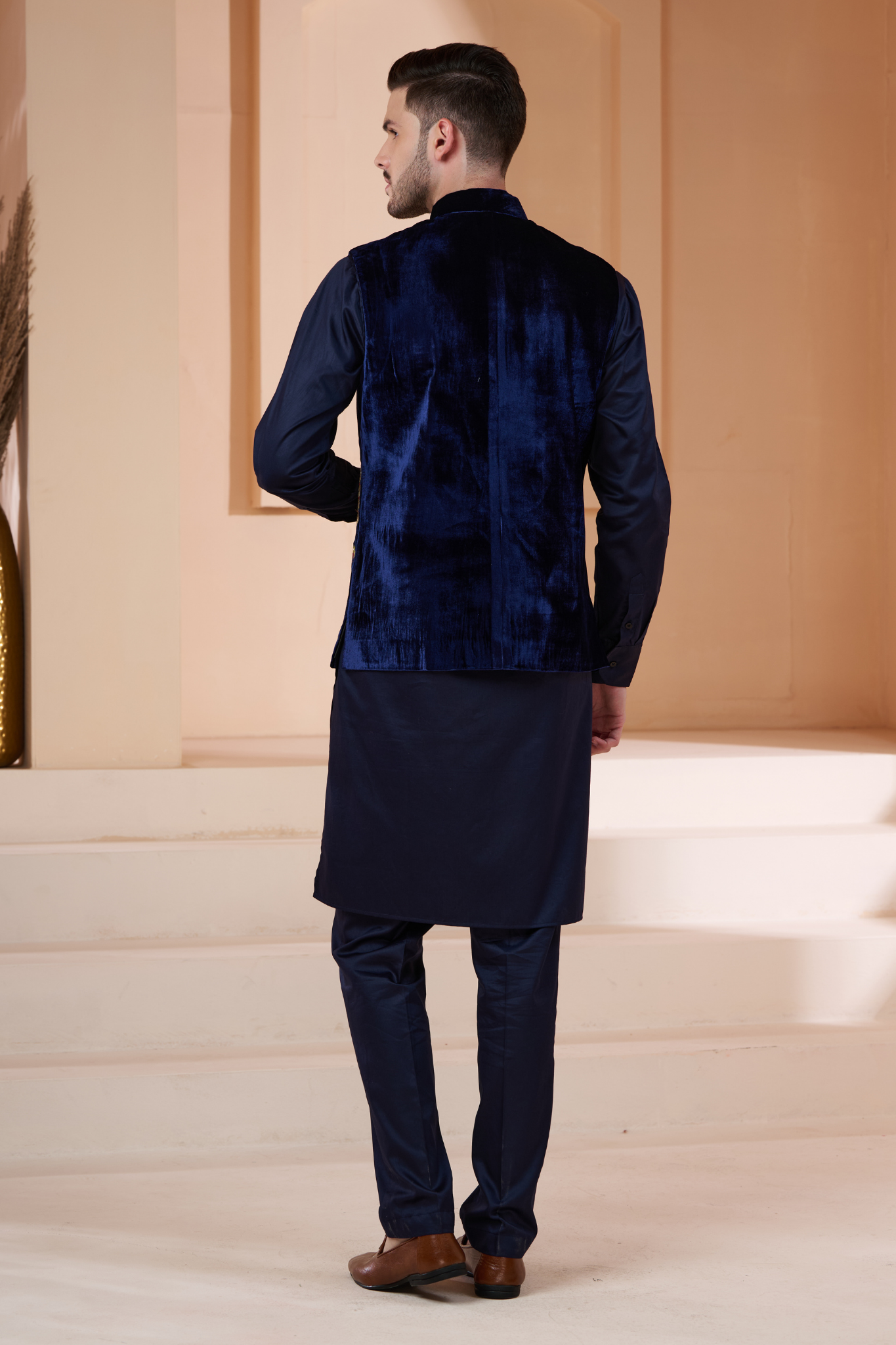 Taroob Velvet Embroidered  Nehru Jacket , Men's Bandi