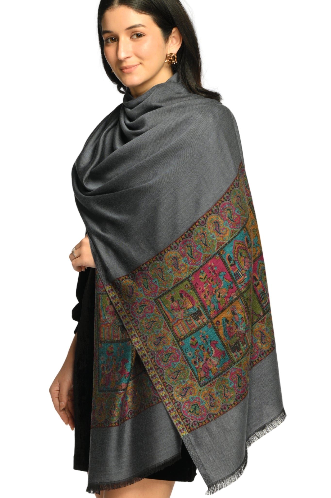 Taroob Darbar Kaani Border Silk Stole