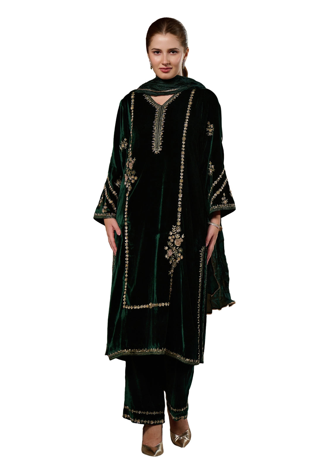 Taroob Floral Symphony Hand Embellished Kurta Set