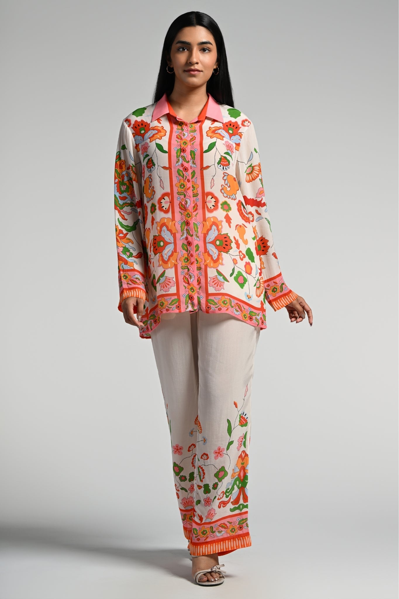 Floral Utopia Co-ord Set – Women's Coords & Shirts – Styling view | Taroob