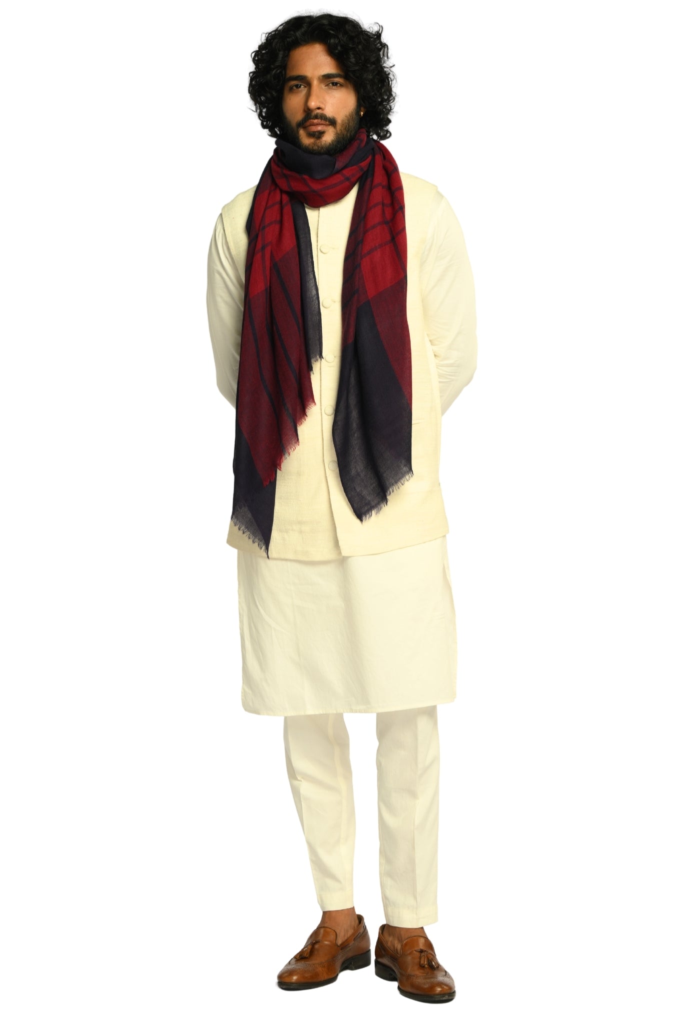 Taroob Merino Wool Windsor Check Scarf