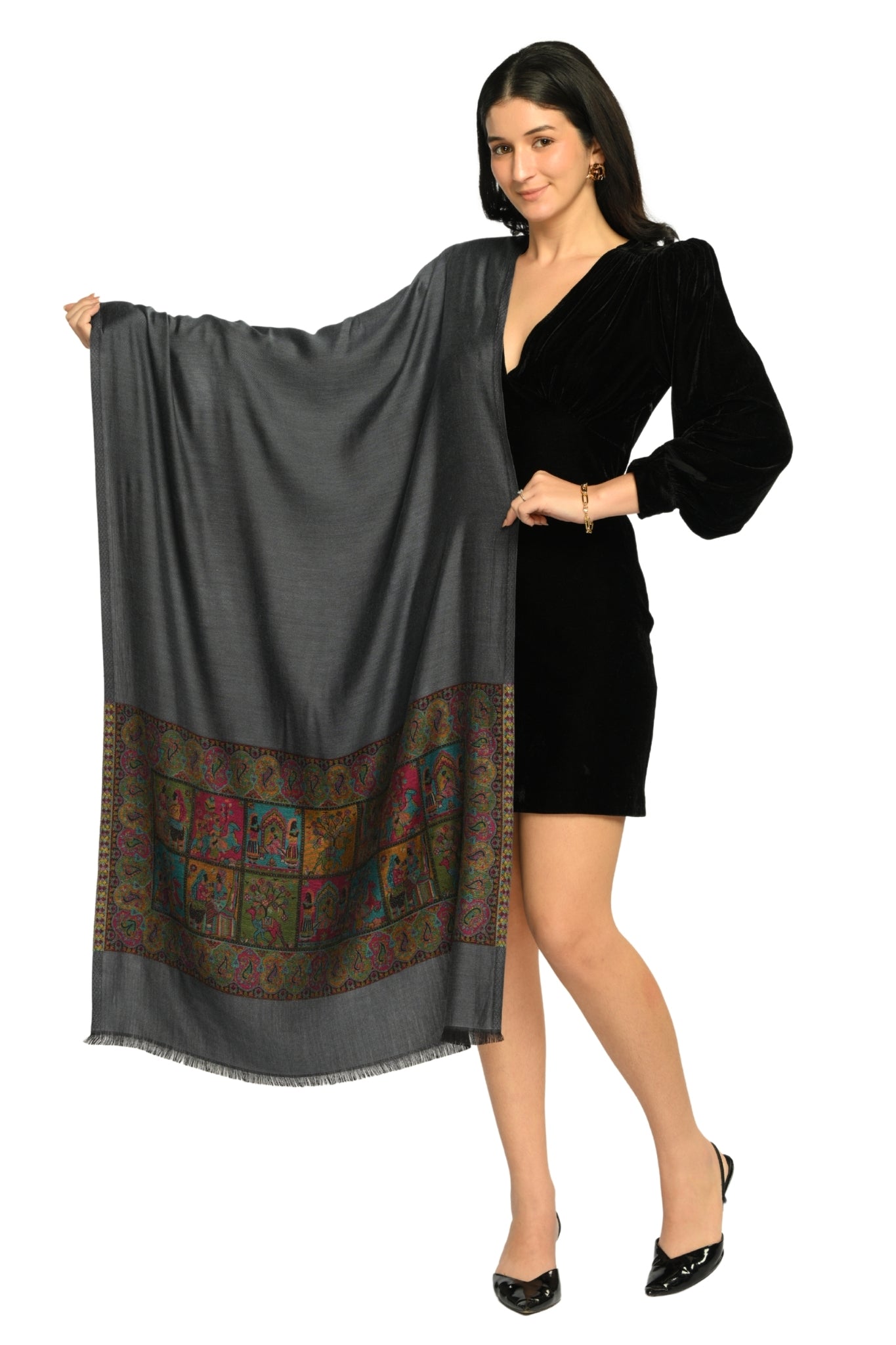 Taroob Darbar Kaani Border Silk Stole