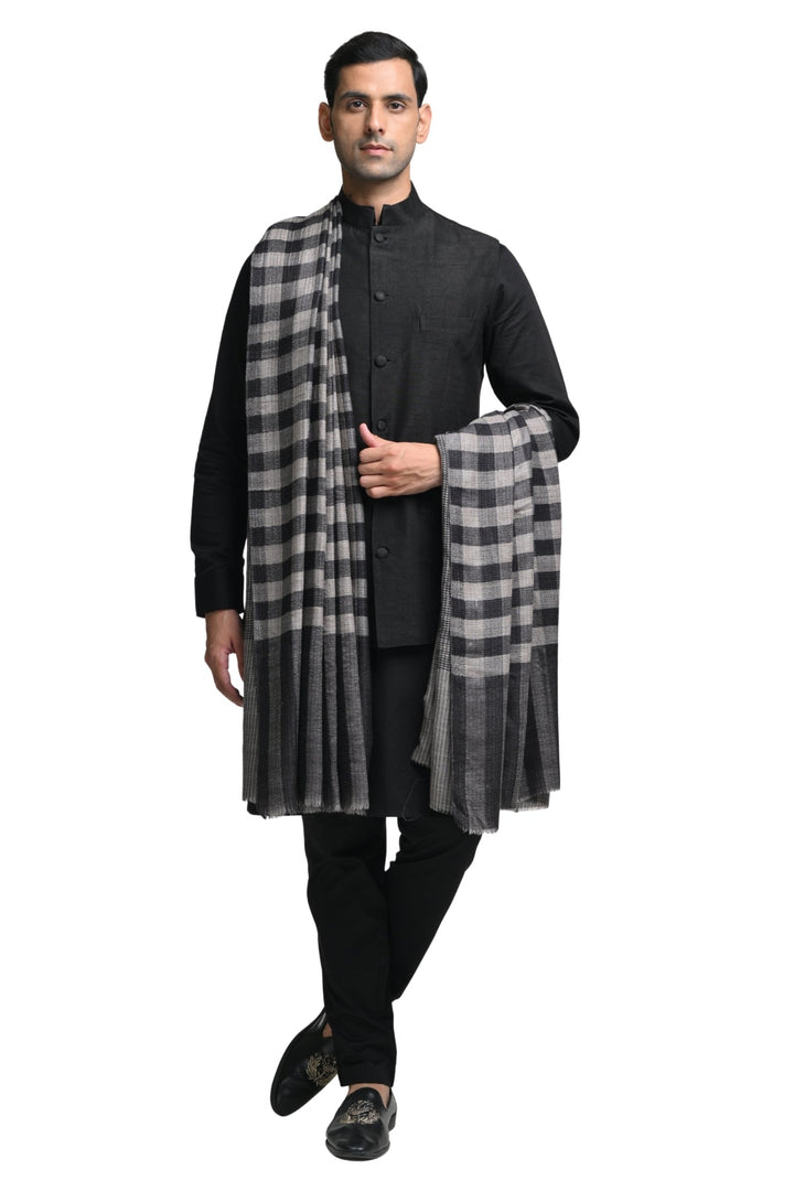 Taroob Fine Wool Checkered Reversible Dusala