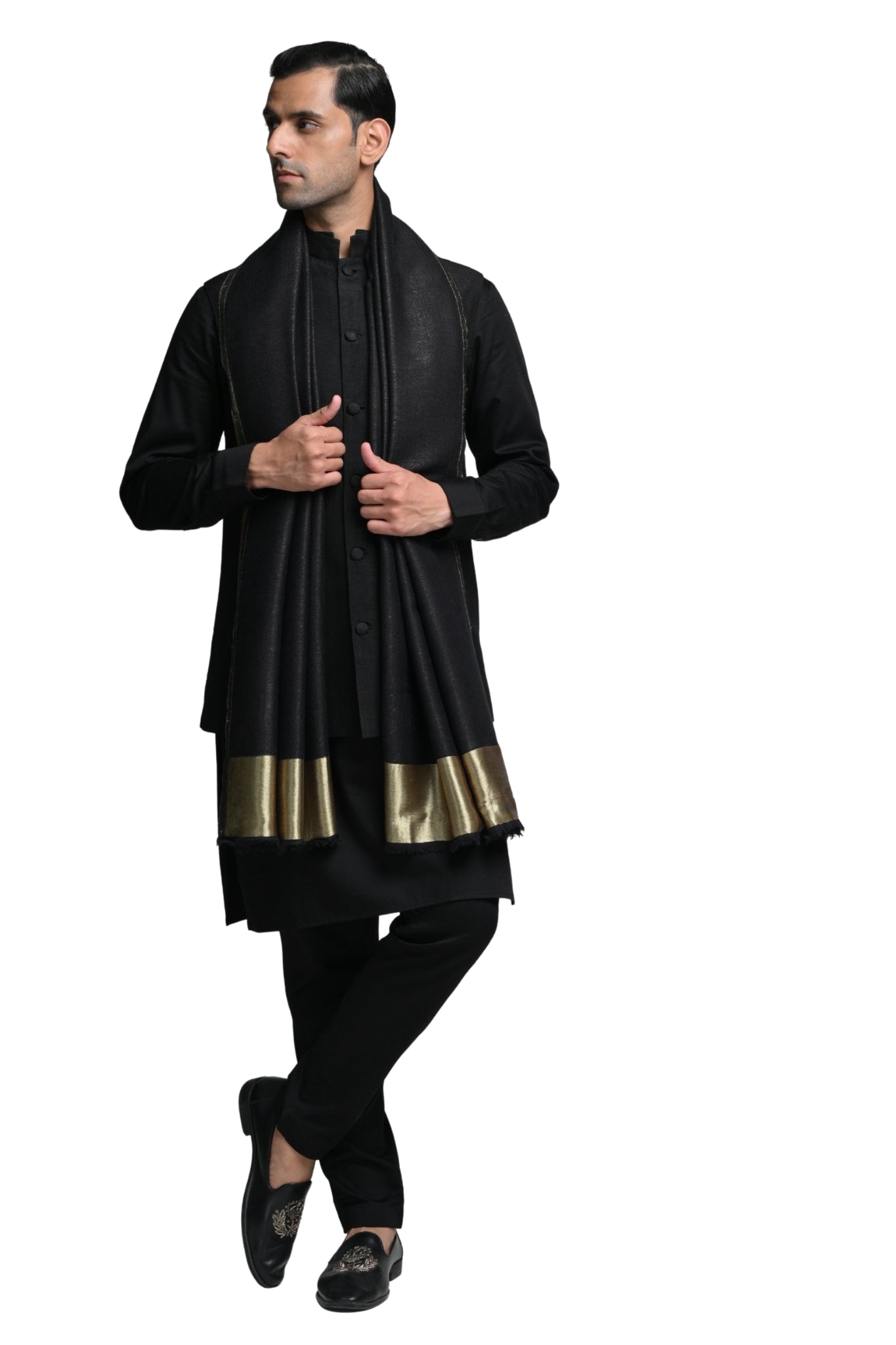 Taroob Solid Glitz Resham Stole