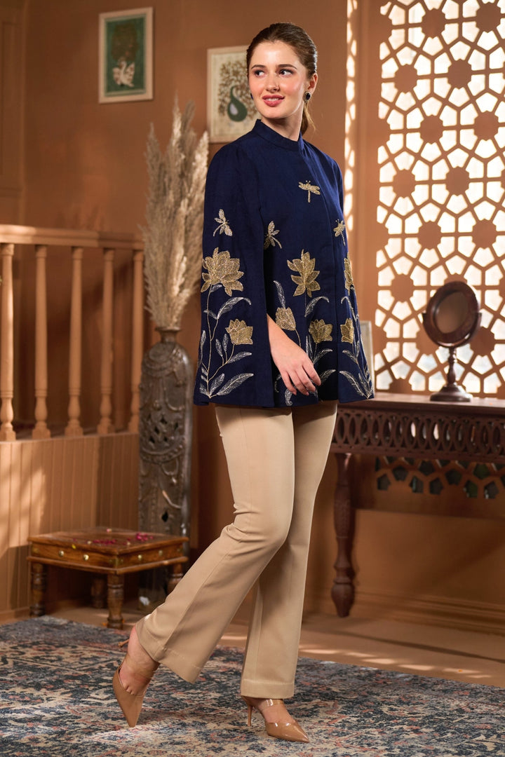 Taroob Twilight Garden Embellished Cape