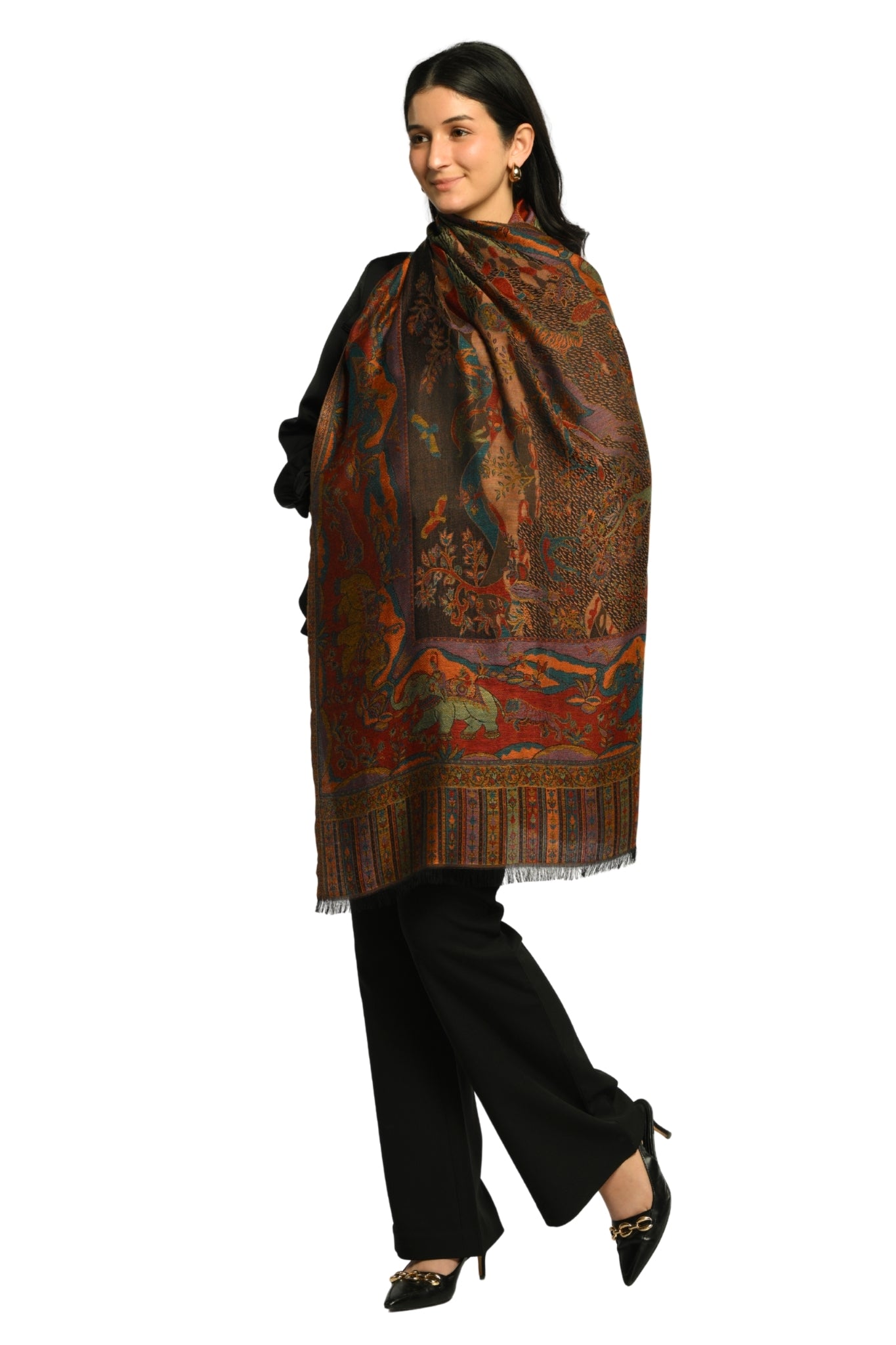 Taroob Royal Shikar-dar Silk Jamawar Stole