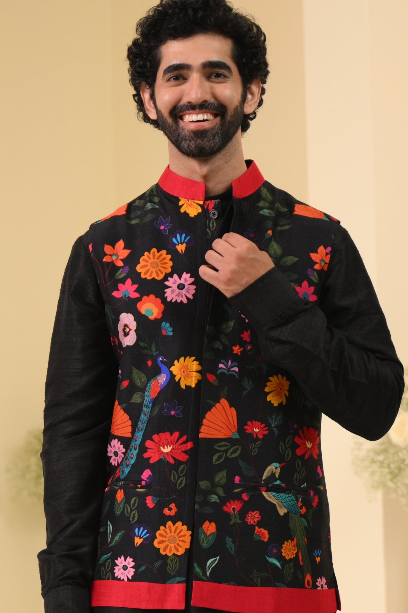 Taroob Bageecha Printed Nehru Jacket